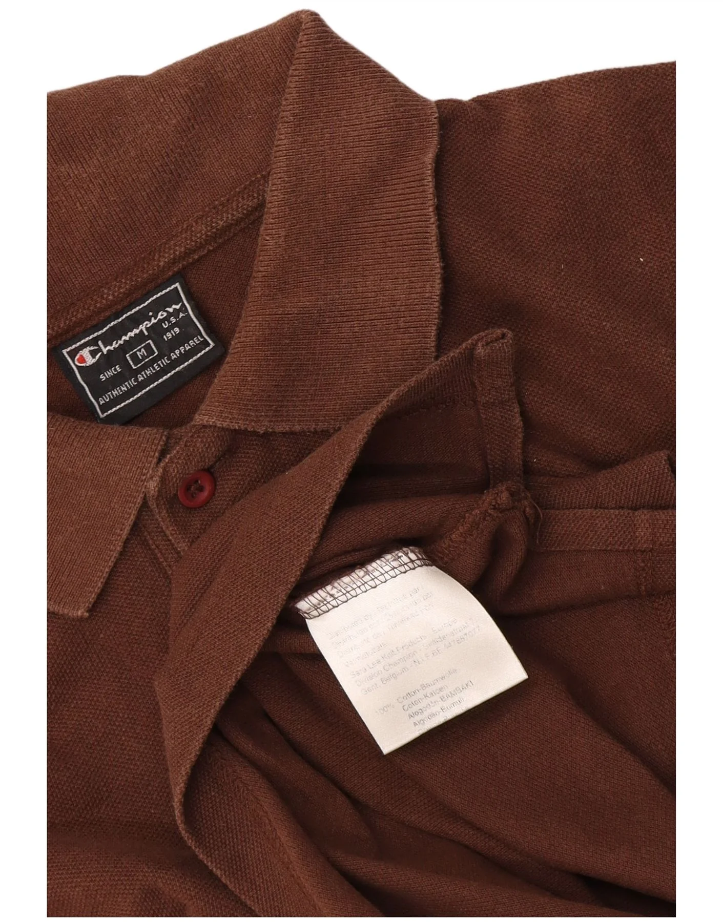 Champion Mens Polo Shirt Medium Brown Cotton - Image 3