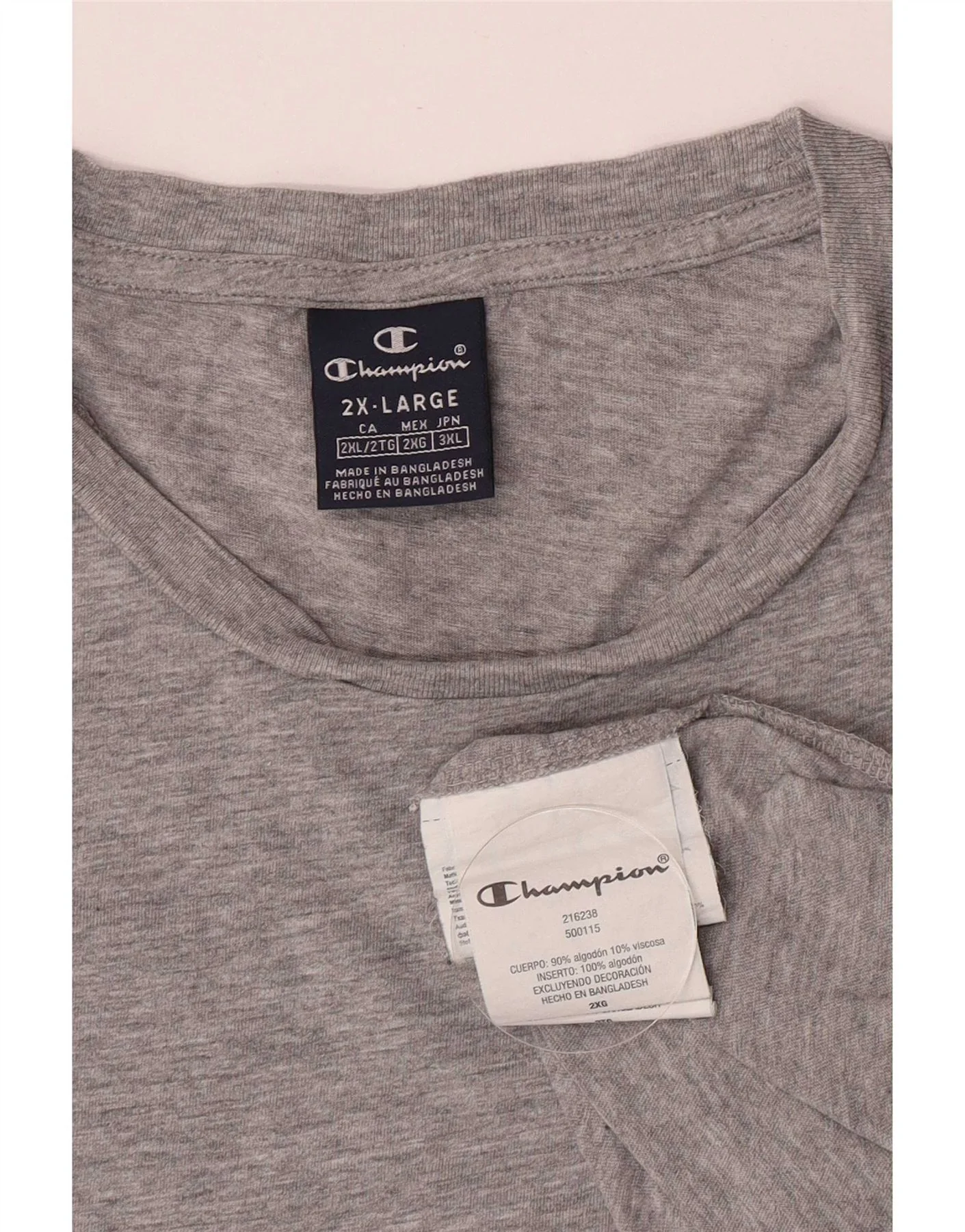 Champion Mens Slim Fit T-Shirt Top 2XL Grey Cotton - Image 3