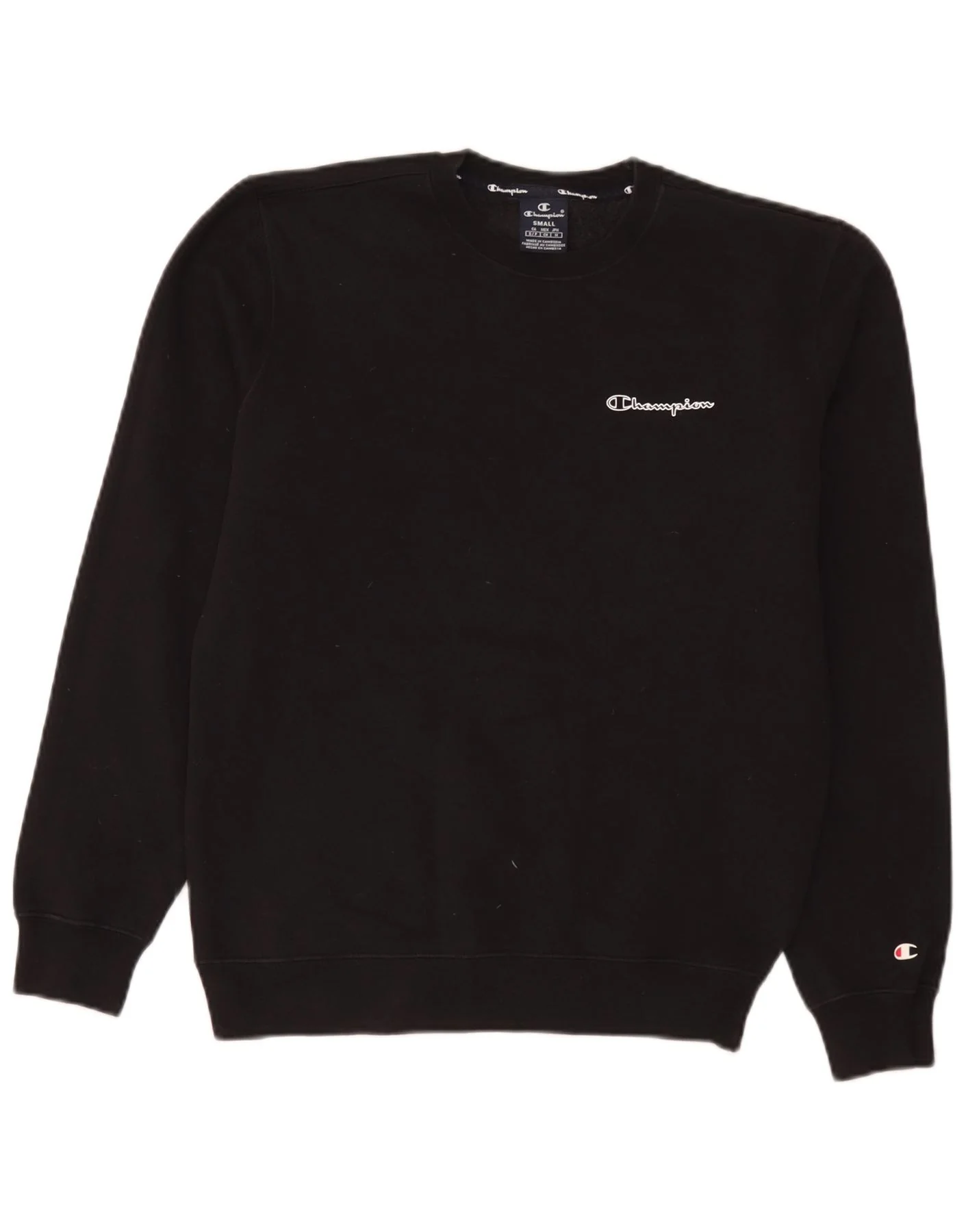 Champion Mens Sweatshirt Jumper Small Black Cotton
