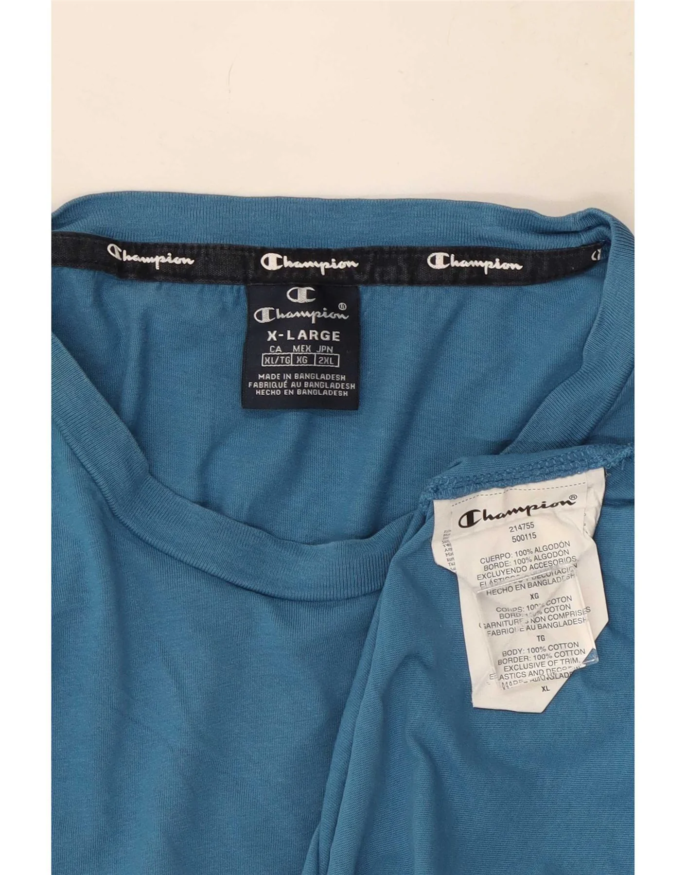 Champion Mens T-Shirt Top XL Blue Cotton - Image 3
