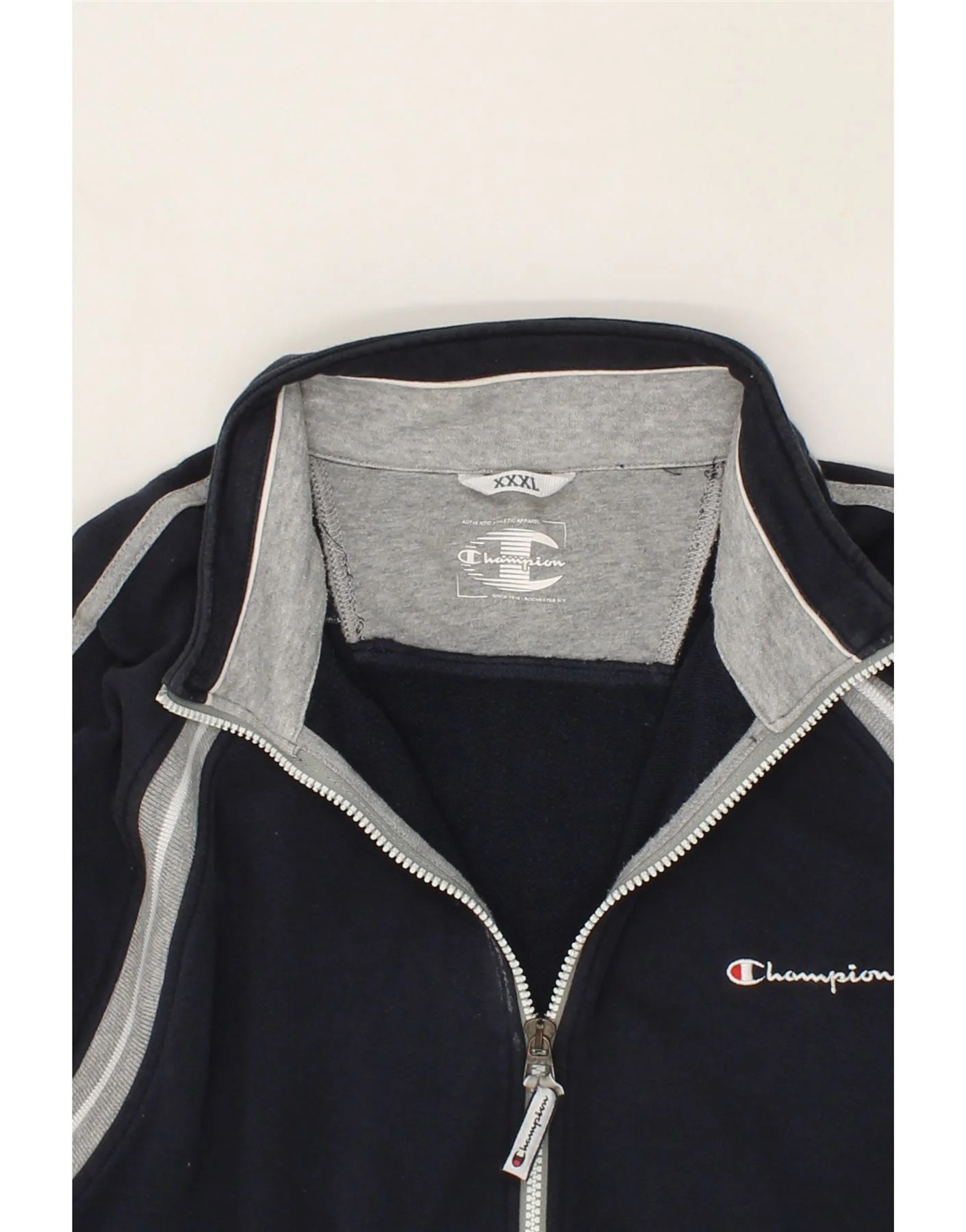 CHAMPION Mens Tracksuit Top Jacket 3XL Navy Blue Cotton - Image 5