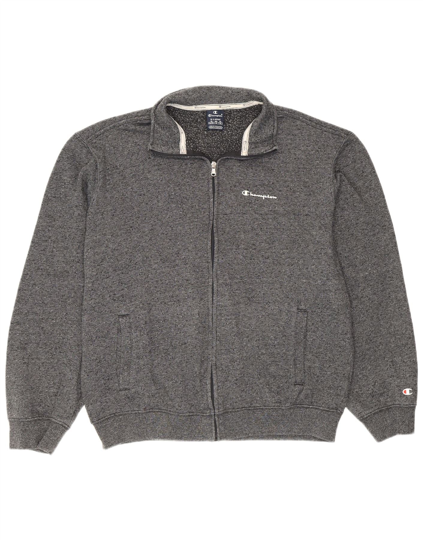 Champion Mens Tracksuit Top Jacket XL Grey Flecked