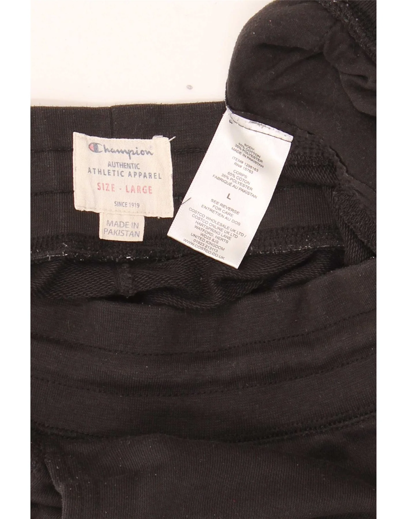 Champion Mens Tracksuit Trousers Joggers Large Black Cotton - Image 4