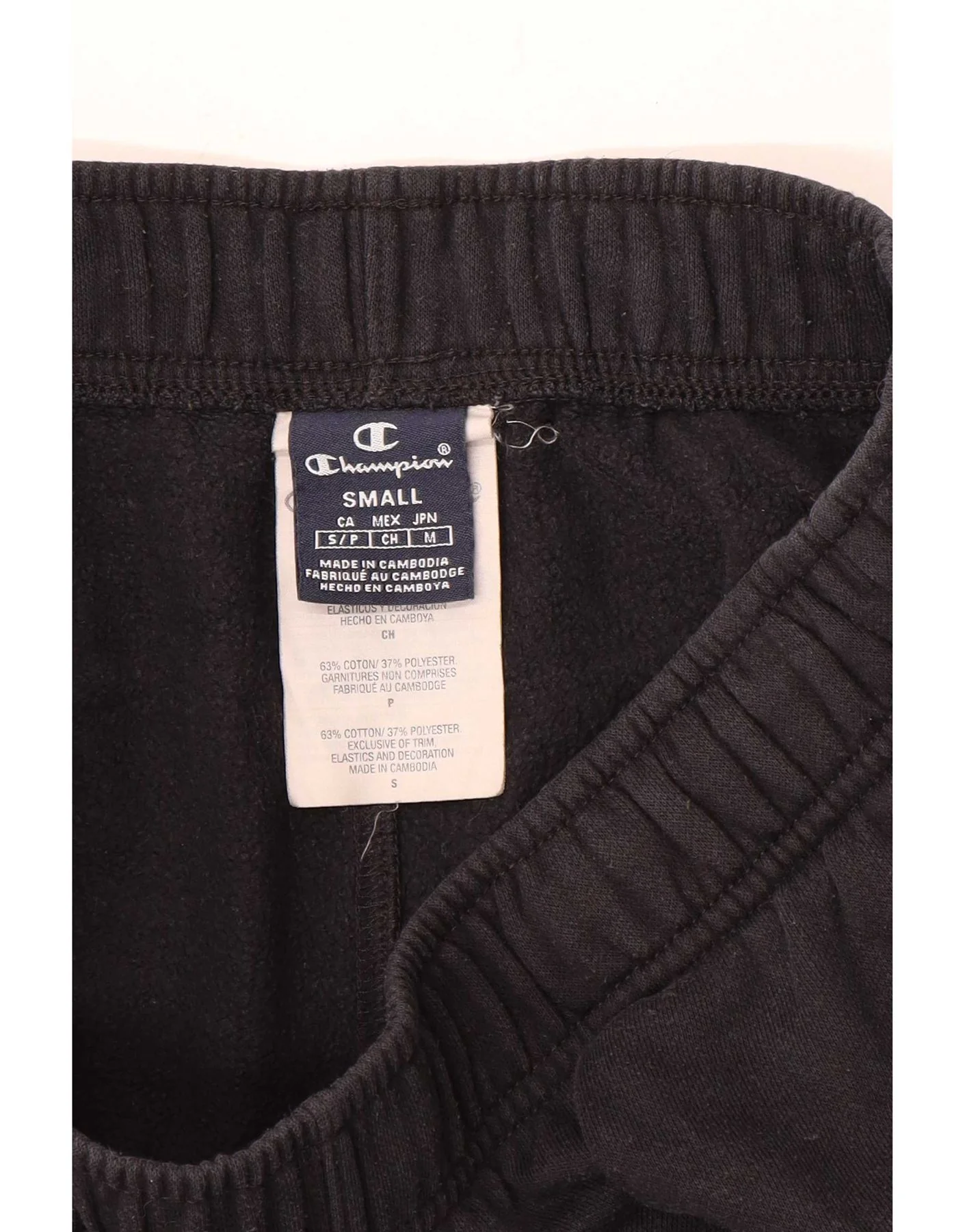 Champion Mens Tracksuit Trousers Joggers Small Black Cotton - Image 3