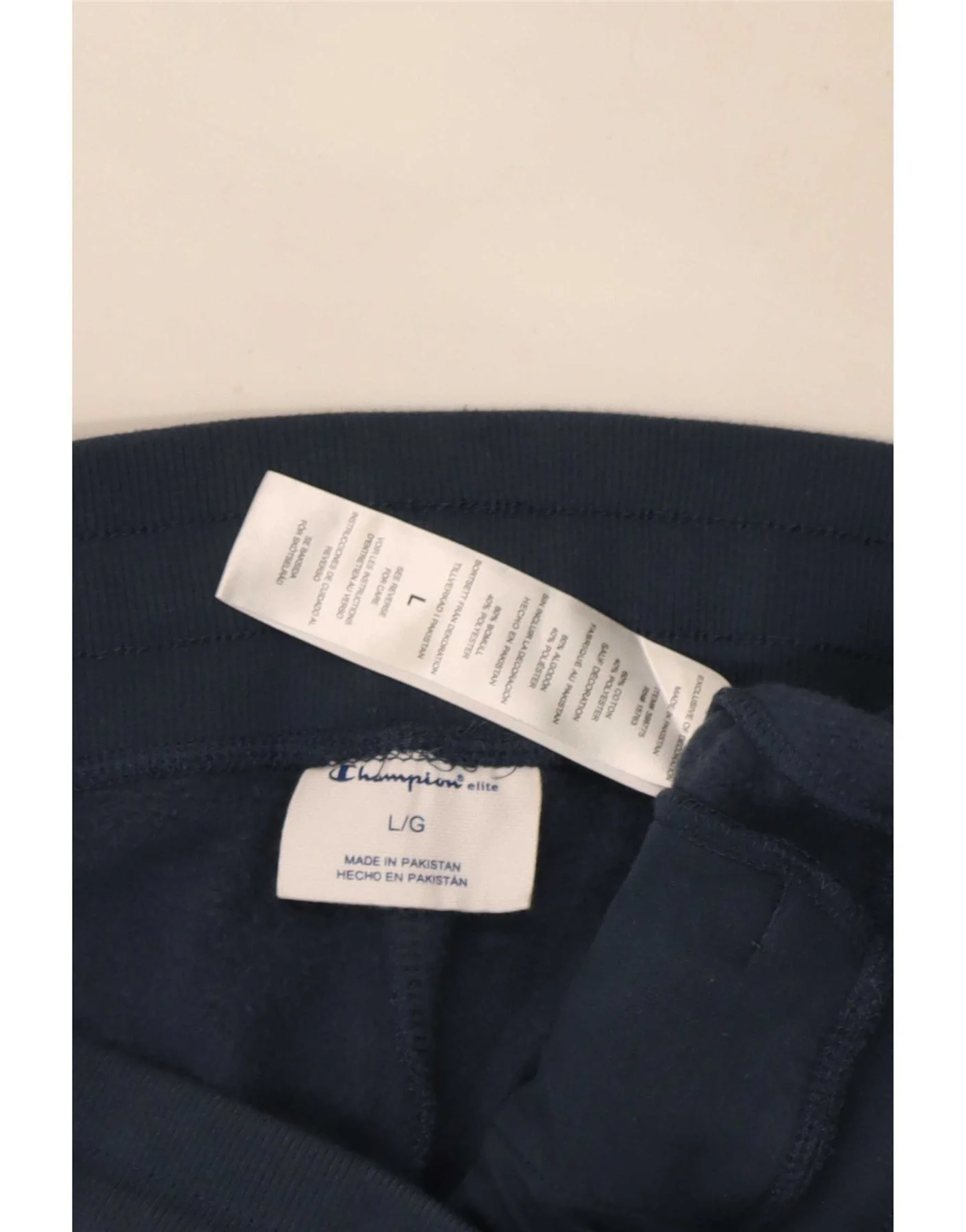 Champion Mens Tracksuit Trousers Large Navy Blue Cotton - Image 3