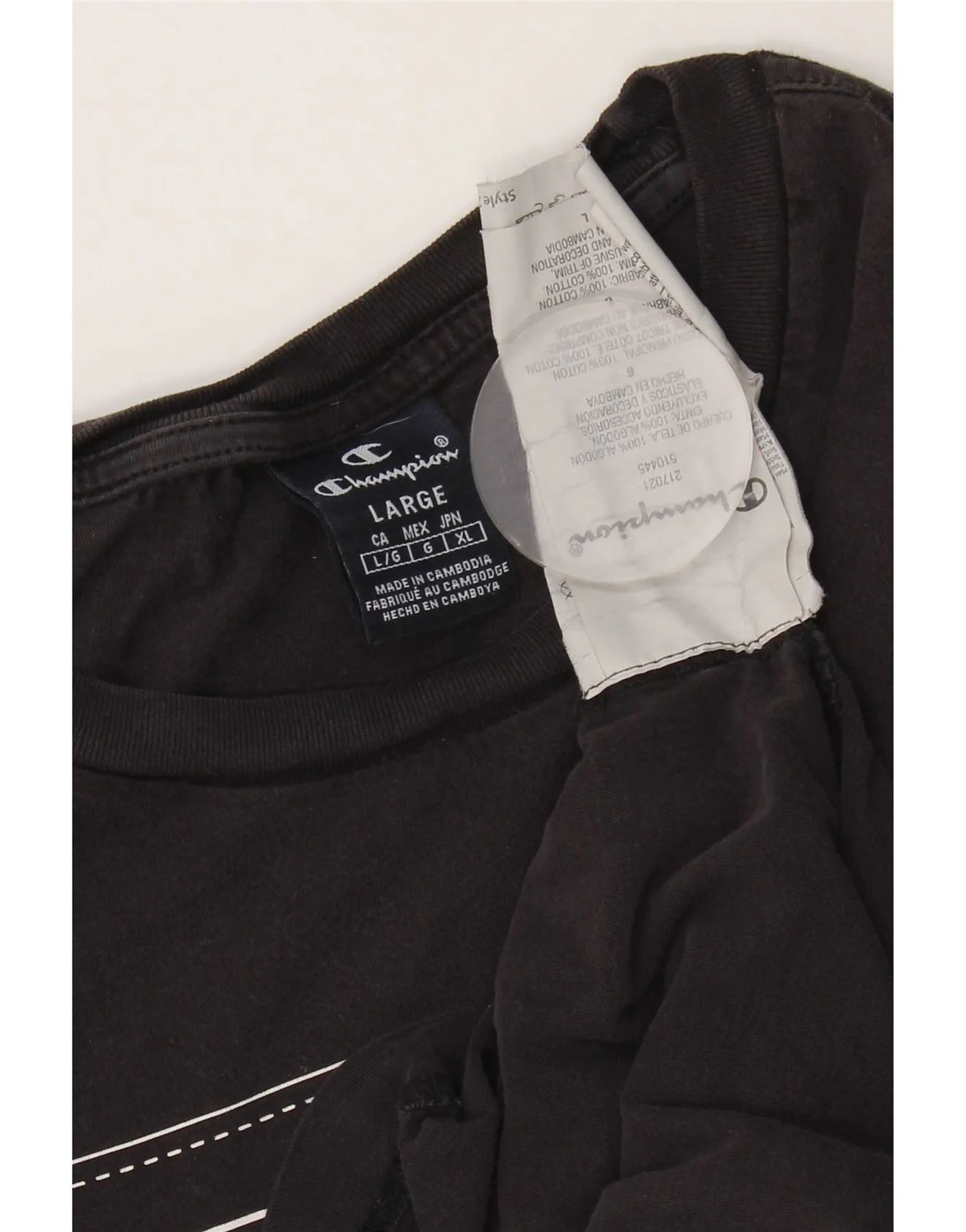 Champion Womens Graphic T-Shirt Top UK 16 Large Black Cotton - Image 3