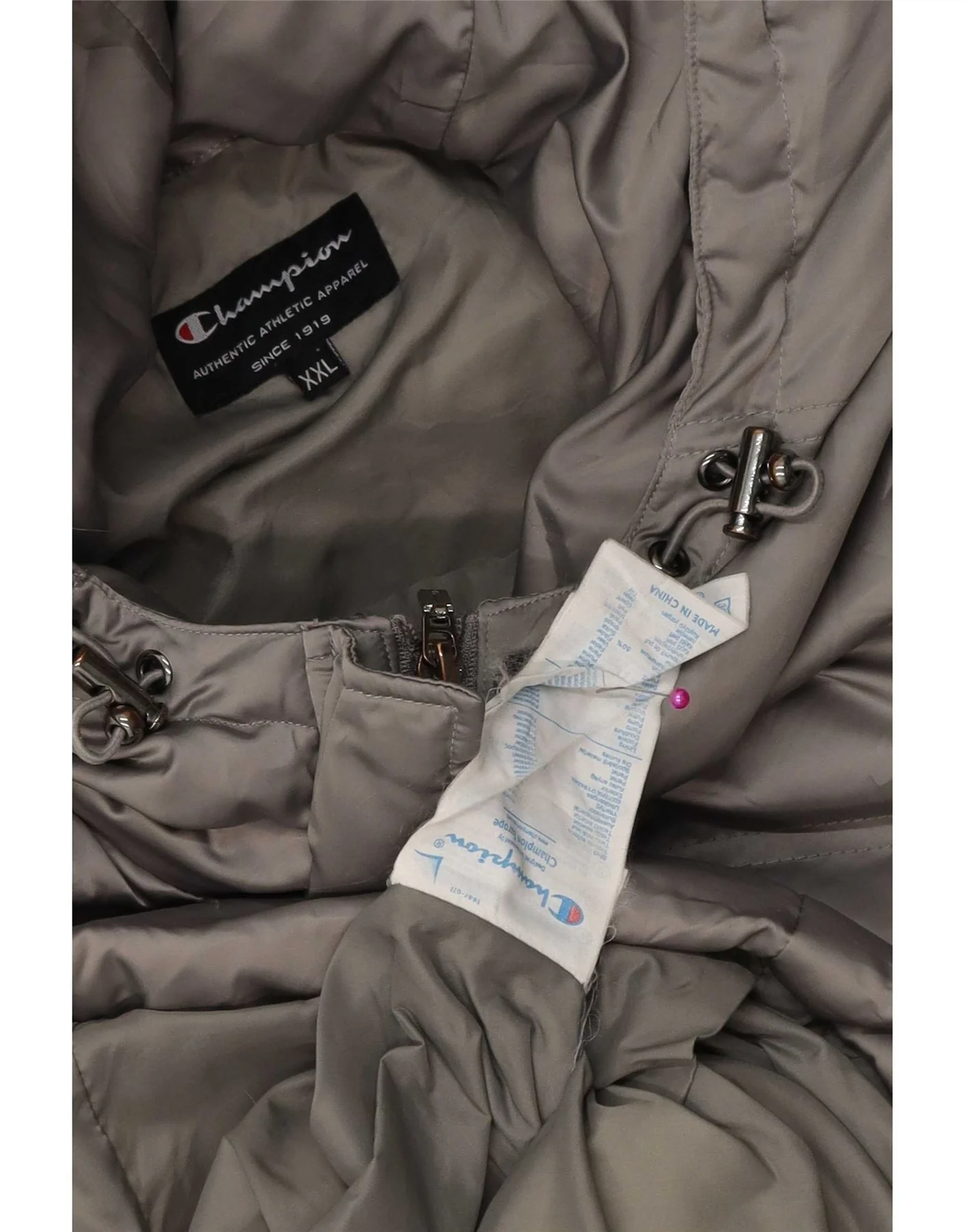 Champion Womens Hooded Duffle Padded Coat UK 20 2XL Grey Polyester - Image 5