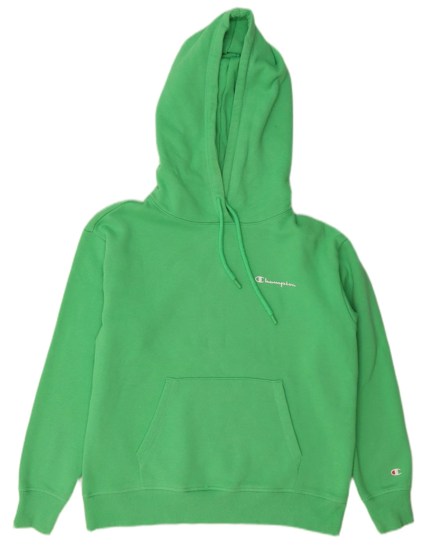 Champion Womens Oversized Hoodie Jumper UK 10 Small Green Cotton