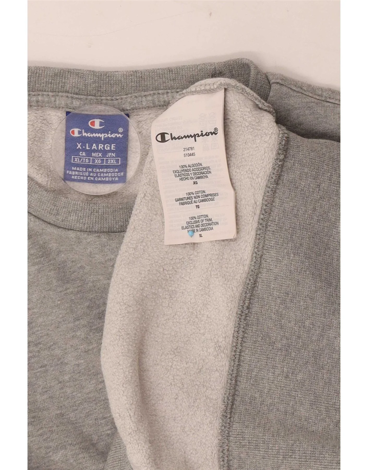 Champion Womens Sweatshirt Jumper UK 18 XL Grey Cotton - Image 3