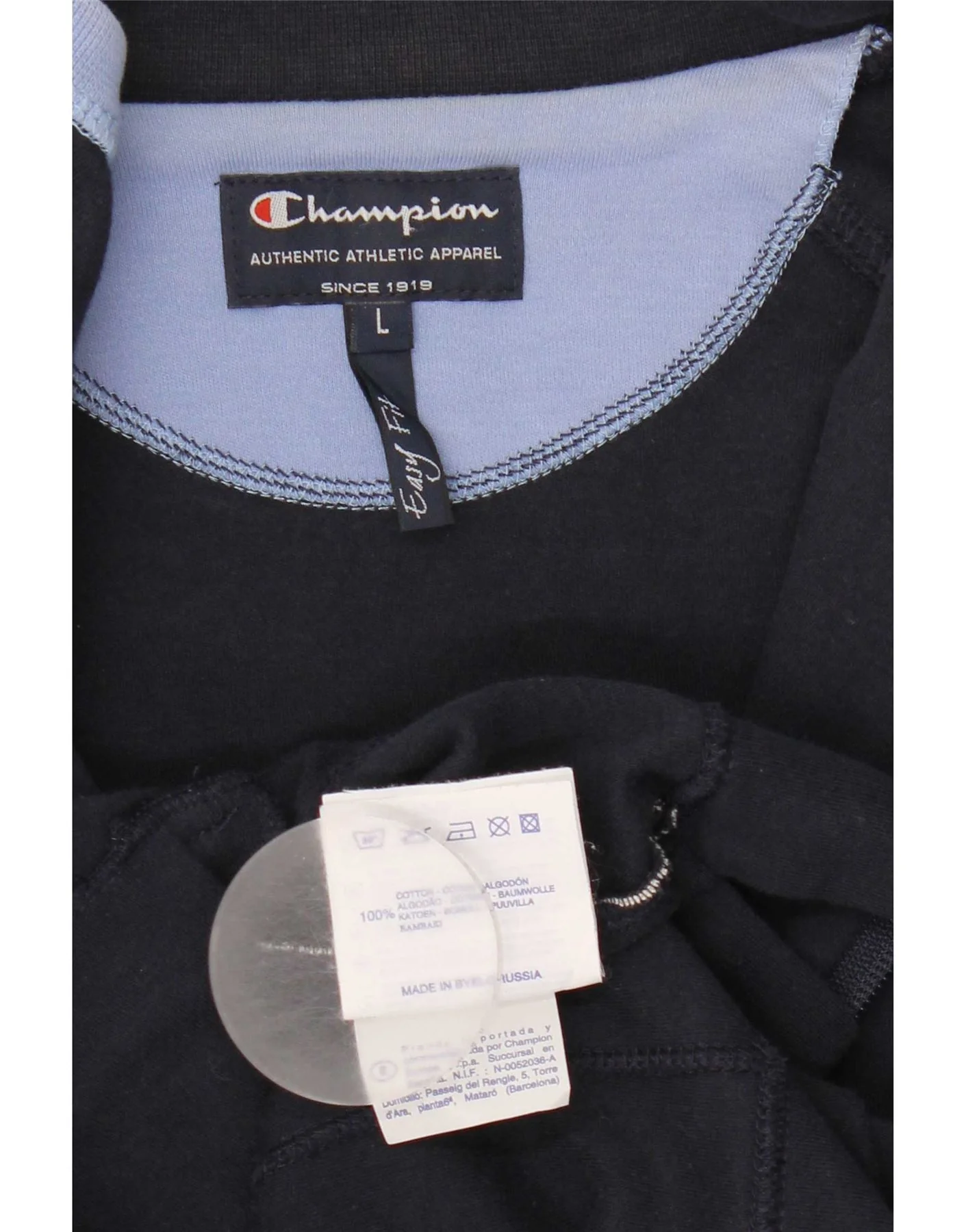 Champion Womens Tracksuit Top Jacket UK 14 Large Navy Blue Colourblock - Image 4