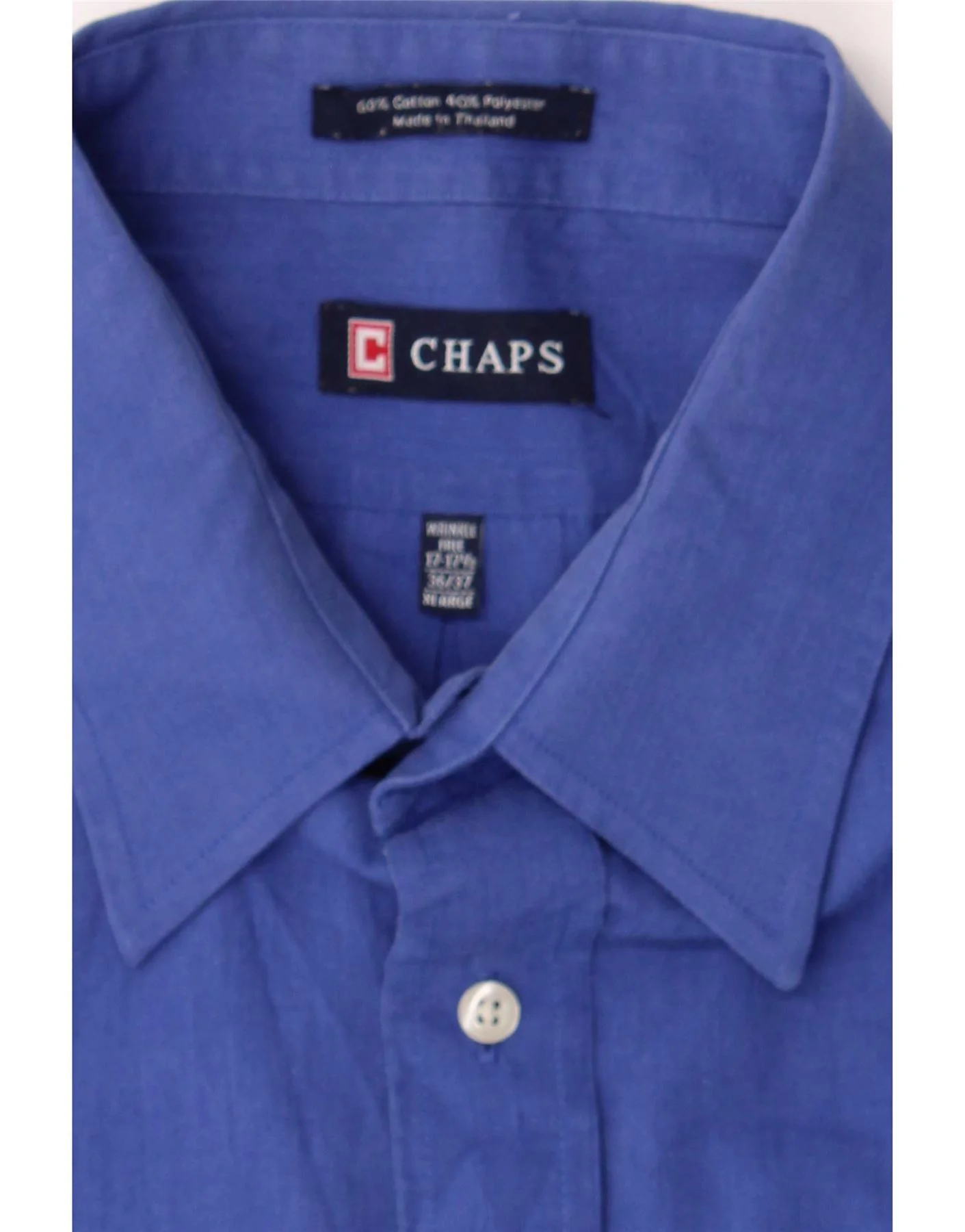 Chaps Mens Shirt Size 17 1/2 XL Blue Cotton - Image 3
