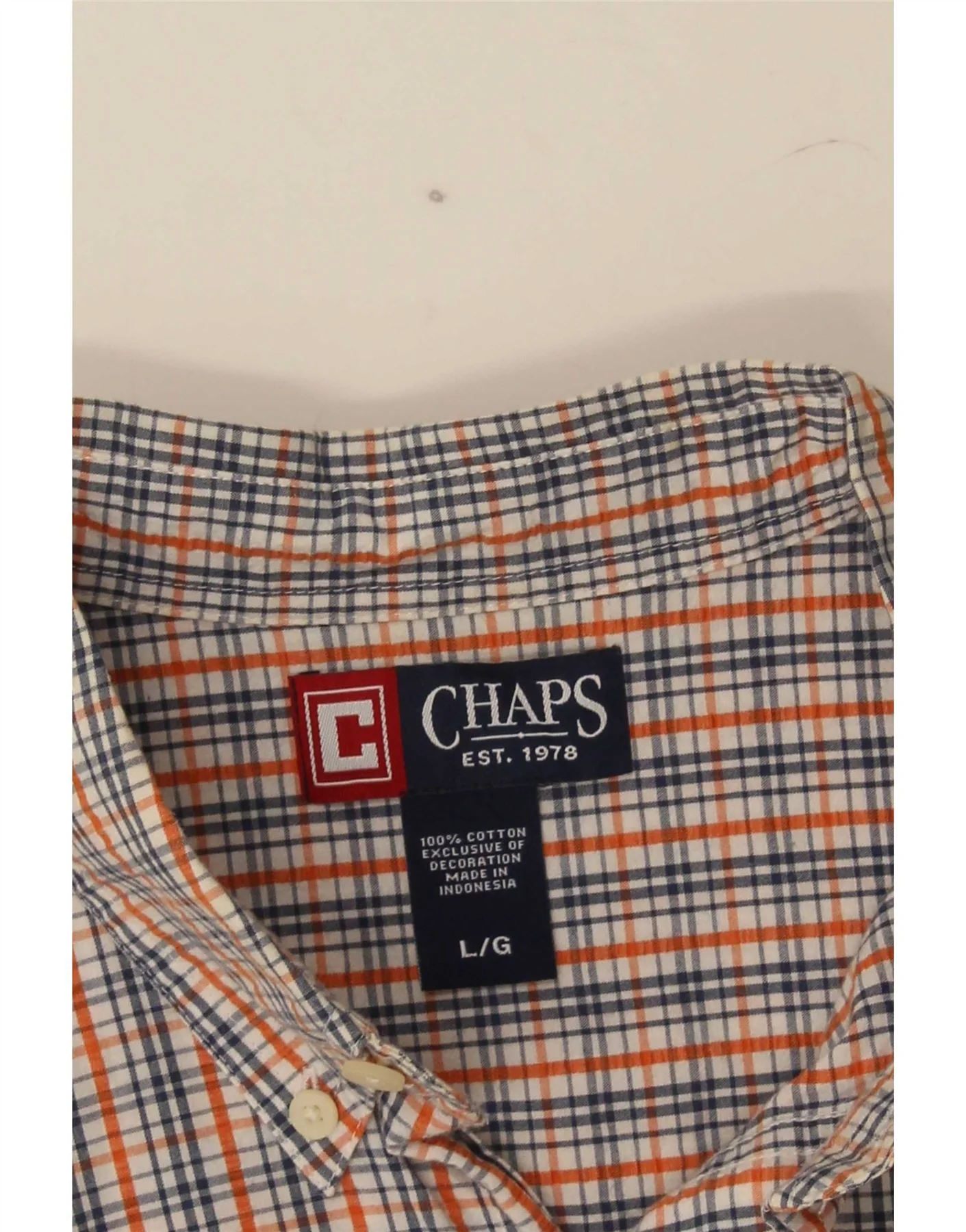 Chaps Ralph Lauren Mens Short Sleeve Shirt Large Multicoloured Check Cotton - Image 3