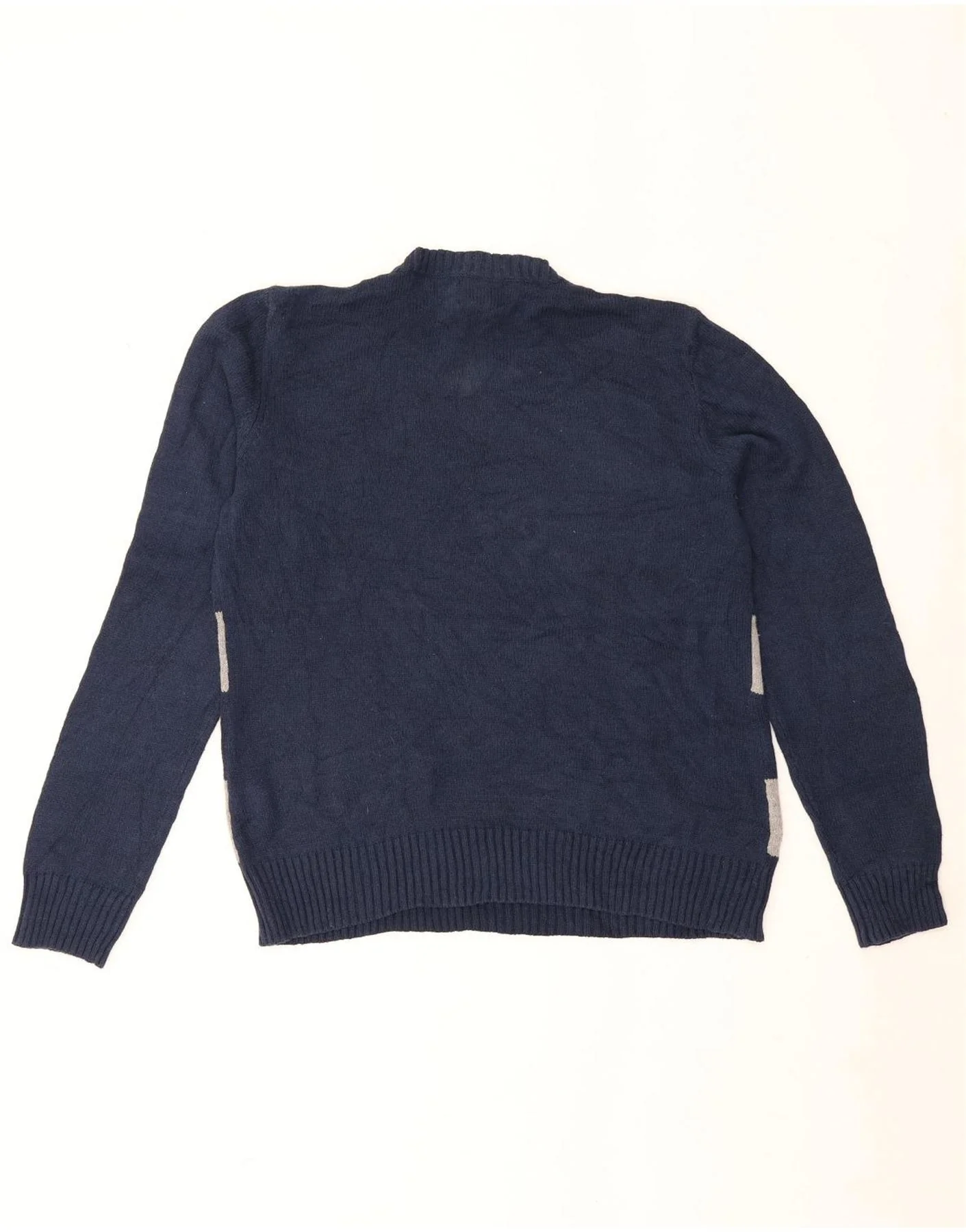 Chaps Womens Crew Neck Jumper Sweater UK 18 XL Navy Blue Striped Cotton - Image 2