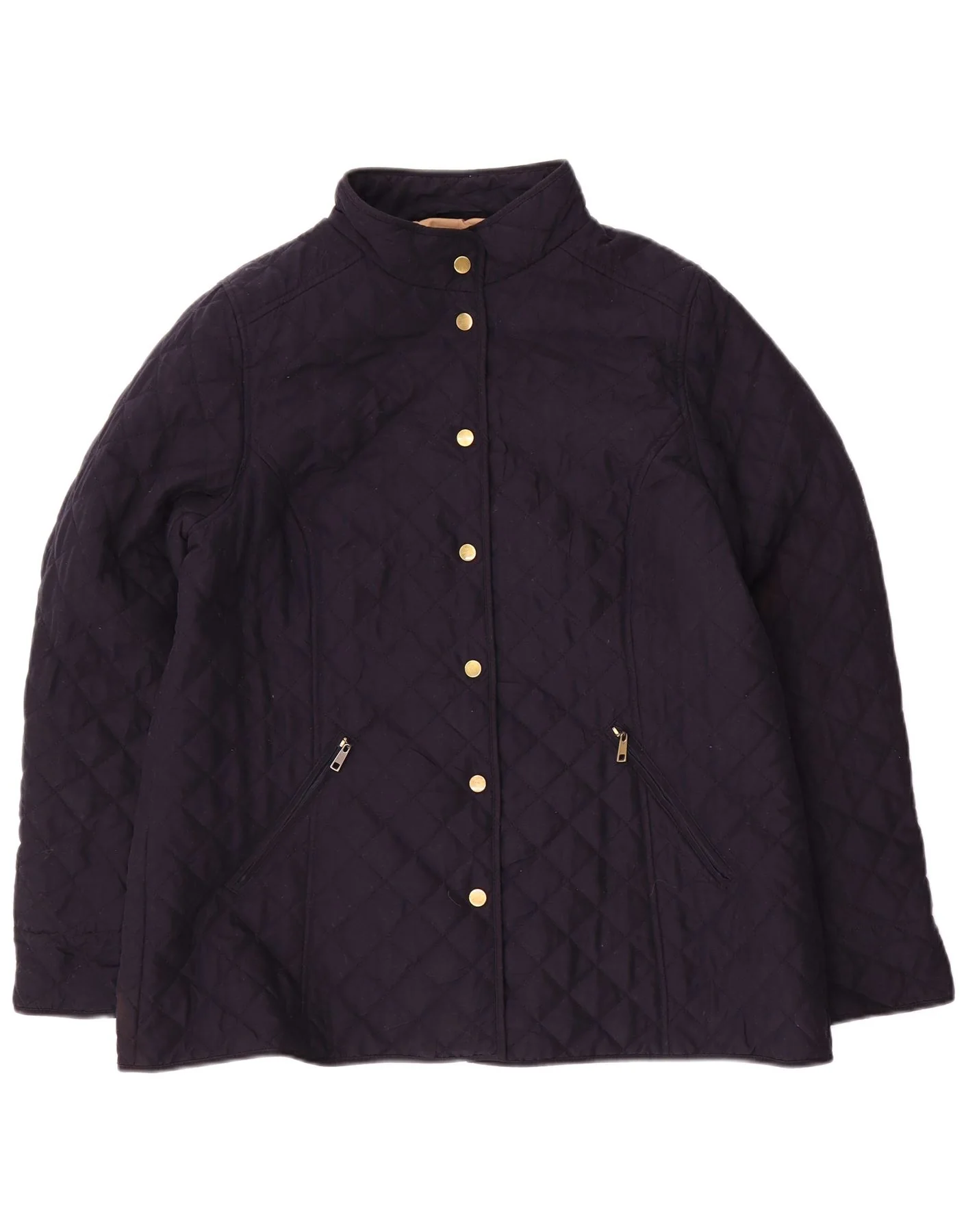 CLASSIC Womens Quilted Jacket UK 18 XL Navy Blue Polyester