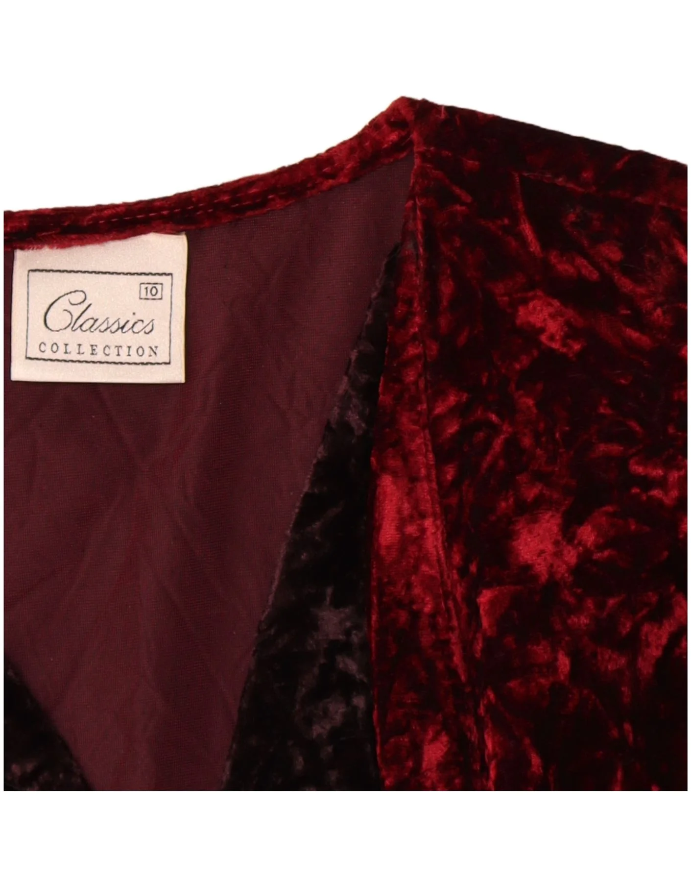 Classics Womens Loose Fit Blazer Jacket UK 10 Small Burgundy - Image 3