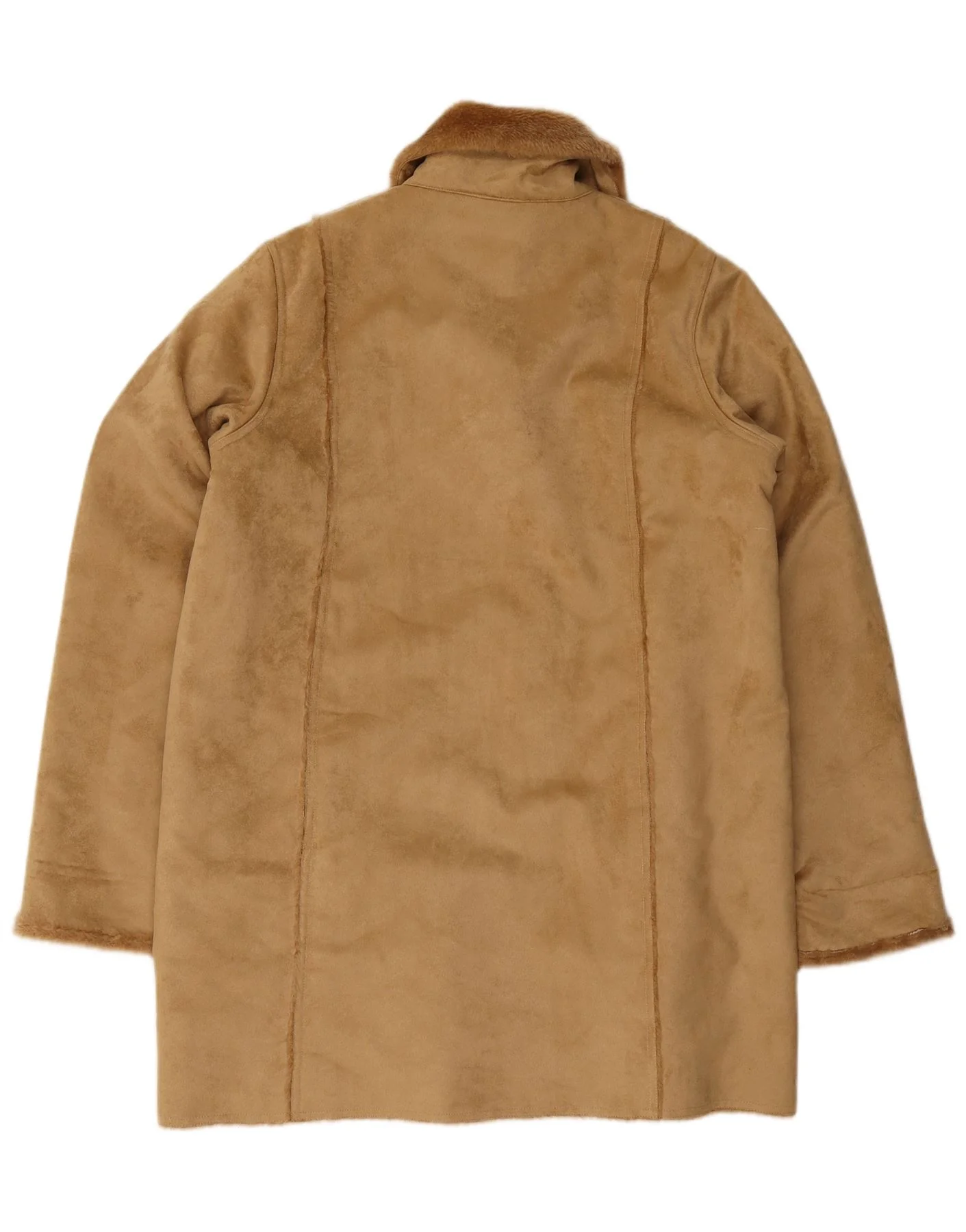 Classics Womens Sherpa Overcoat UK 18 XL Beige Polyester - Image 2