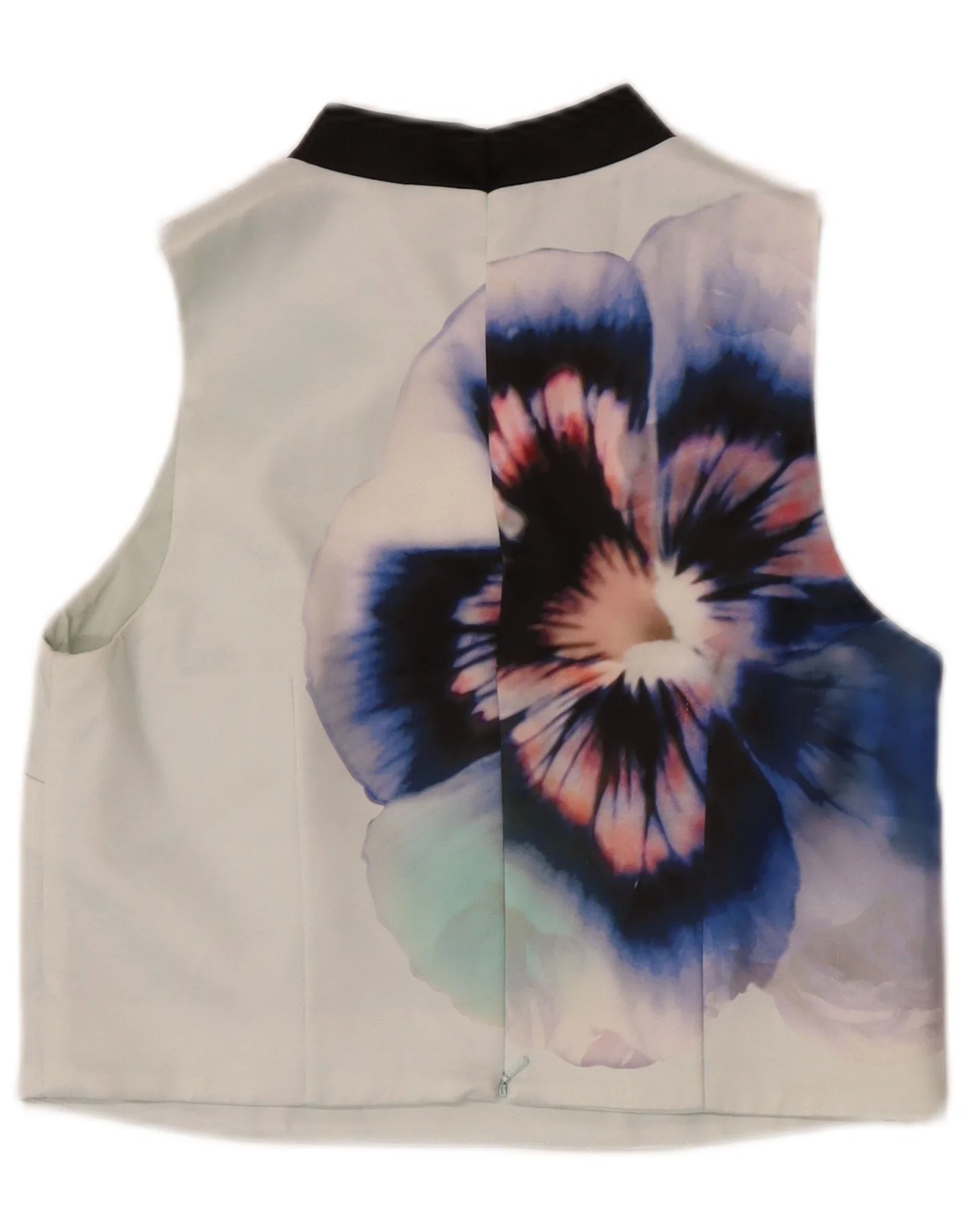 Coast Womens Crop Sleeveless Blouse Top UK 12 Medium Green Floral Polyester - Image 2