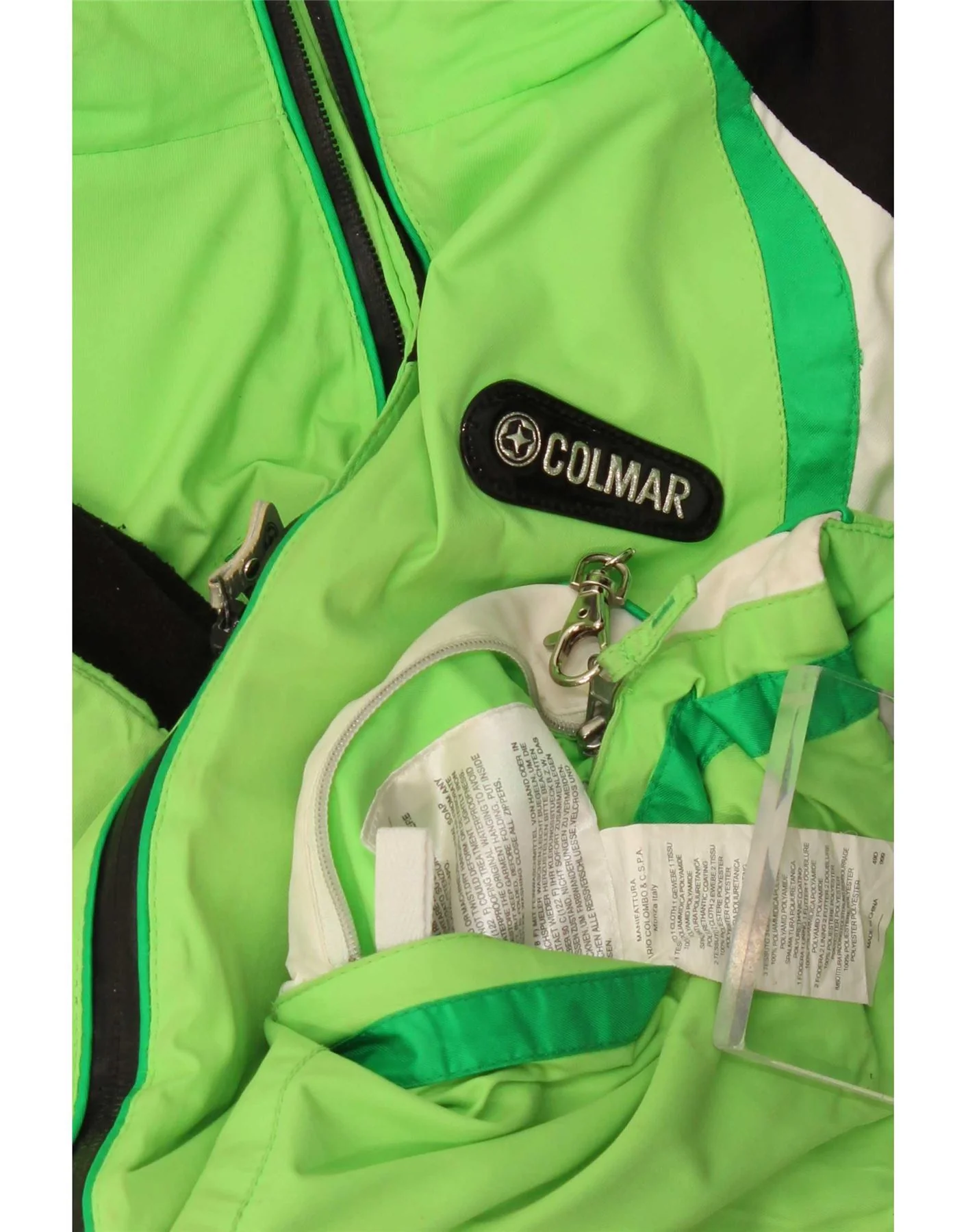 Colmar Womens Hooded Oversized Ski Jacket IT 40 XS Green Colourblock - Image 4