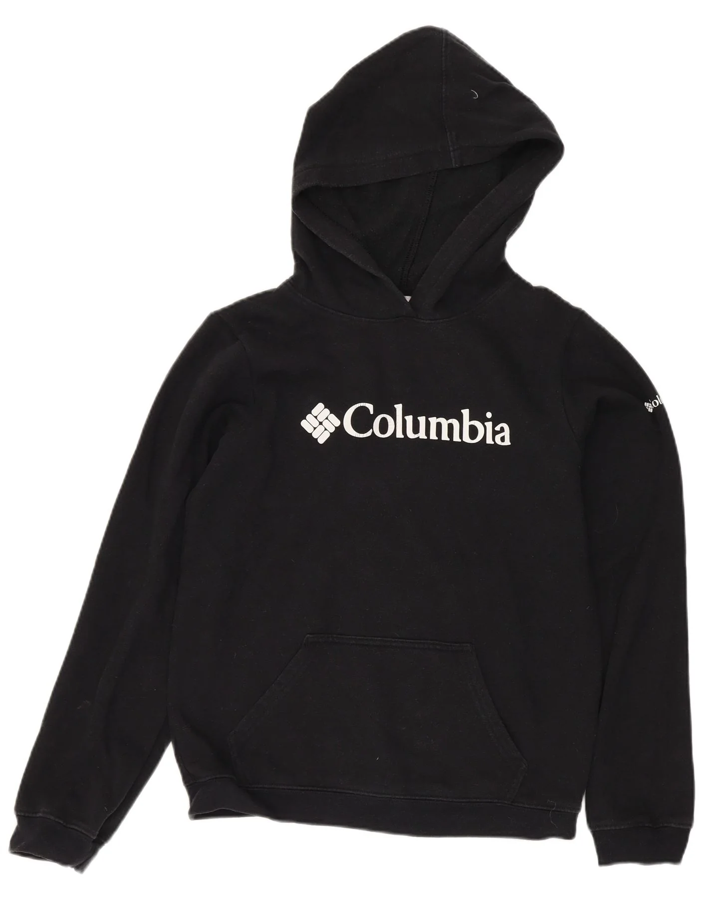 Columbia Boys Graphic Hoodie Jumper 10-11 Years Medium Black Cotton