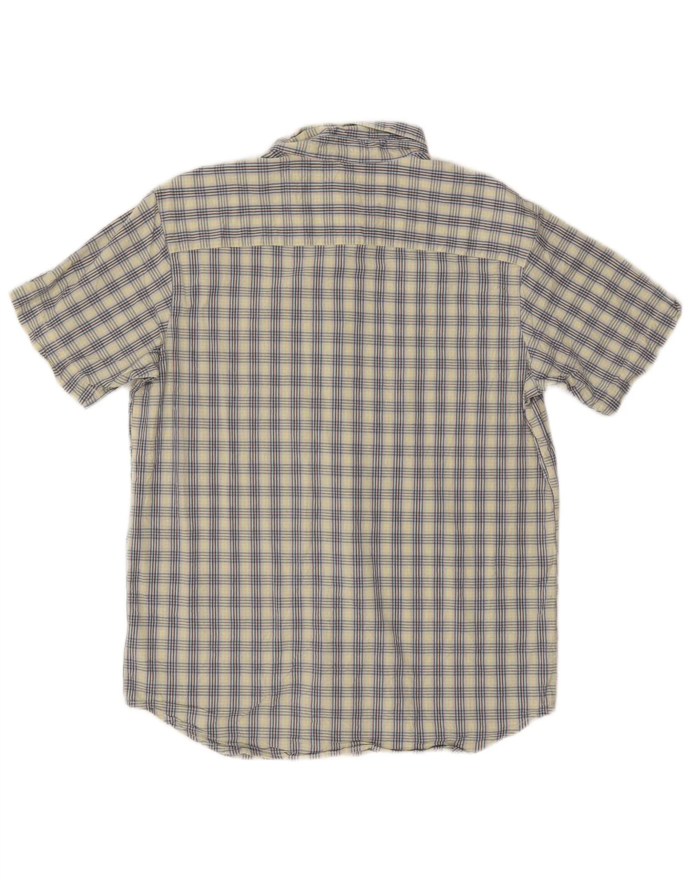 Columbia Mens Short Sleeve Regular Fit Shirt Large Blue Check Cotton - Image 2