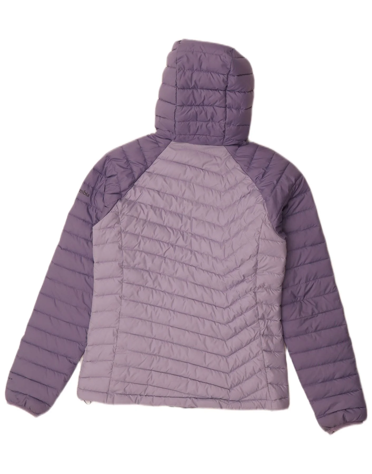 Columbia Womens Hooded Padded Jacket UK 10 Small Purple Colourblock - Image 2