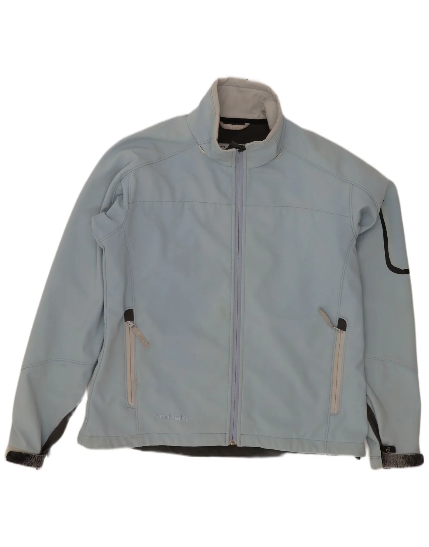 Columbia Womens Interchange Windbreaker Jacket UK 16 Large Blue Colourblock