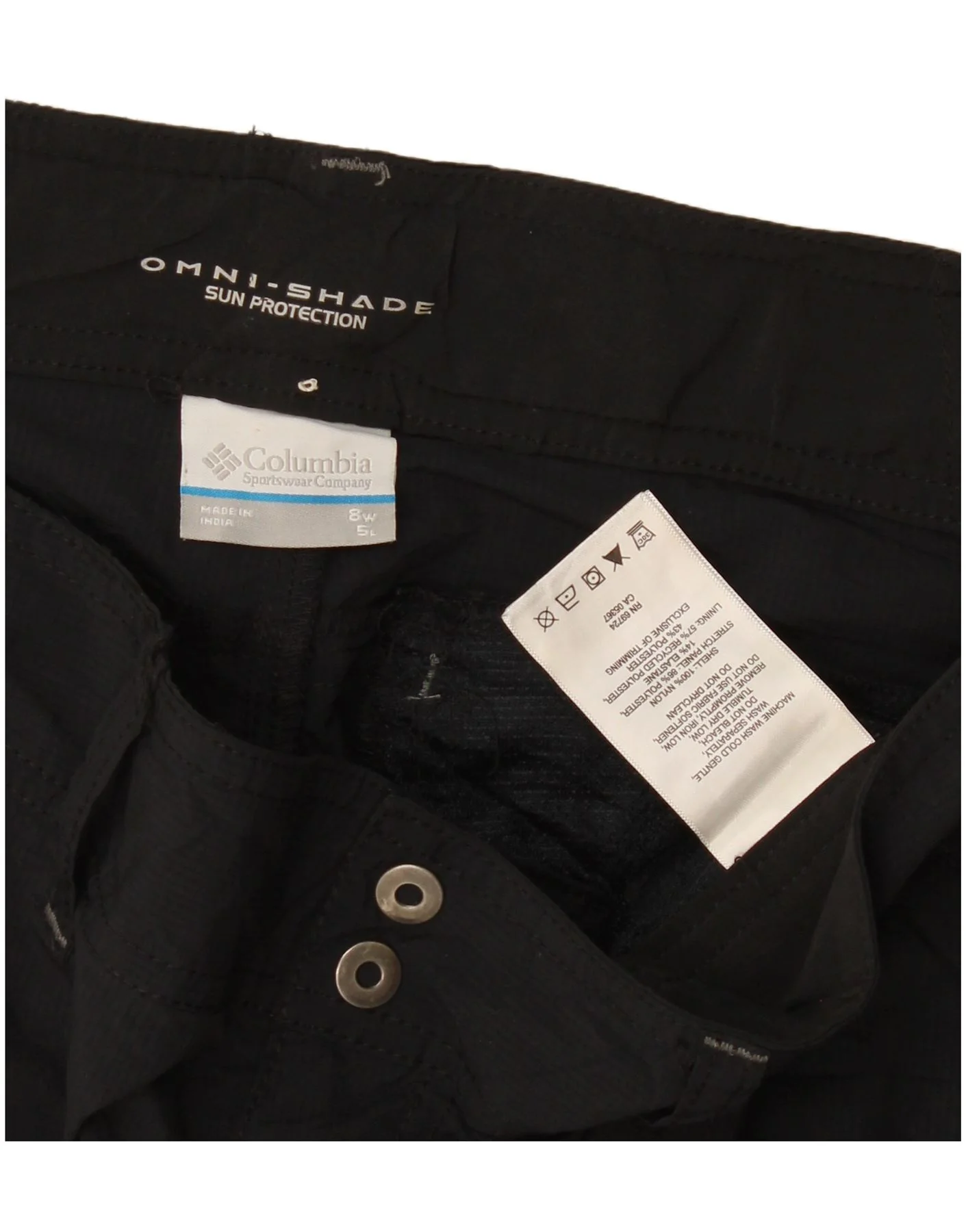 Columbia Womens Omni-Shade Cargo Shorts US 8 Medium W34 Black Nylon - Image 3