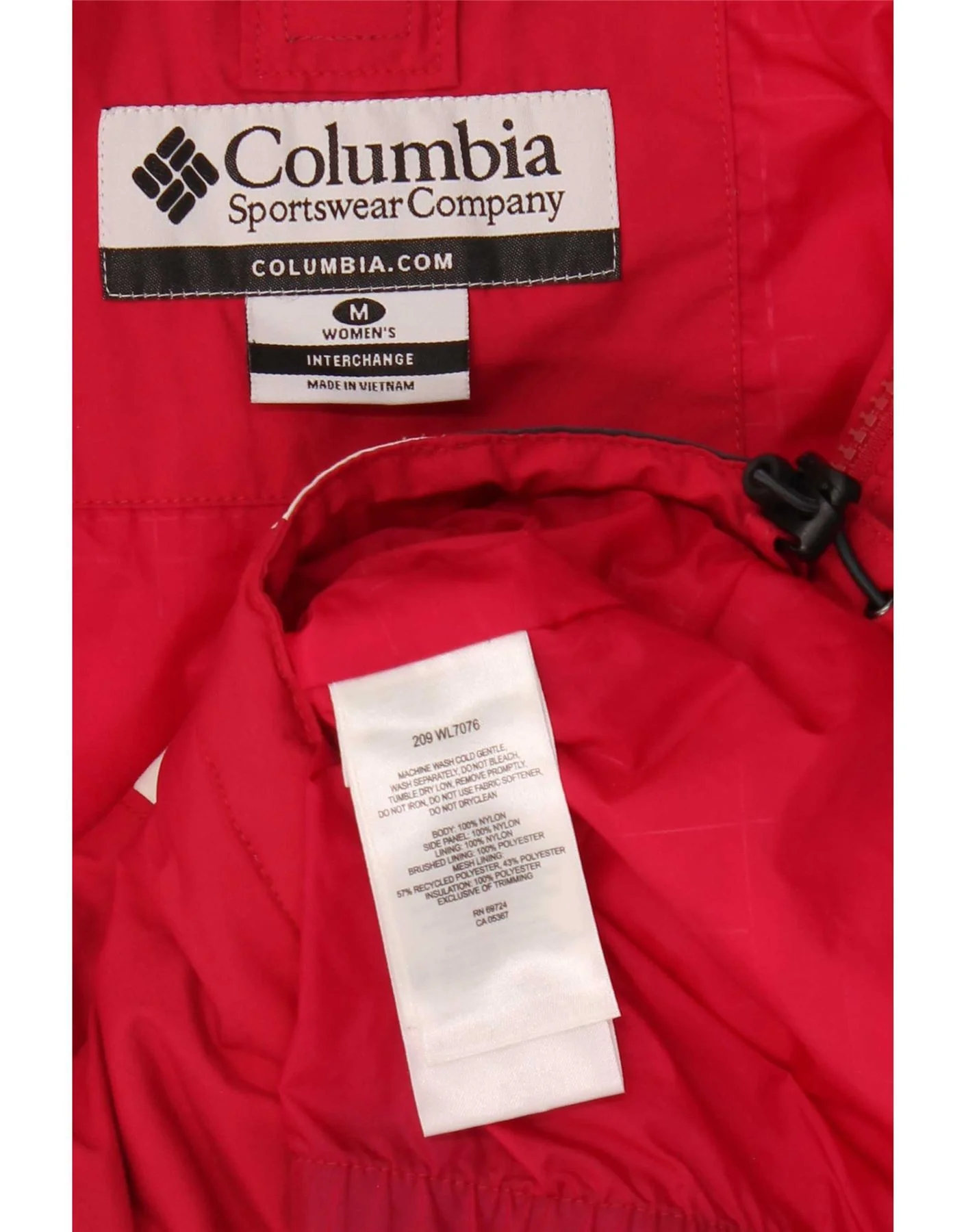 Columbia Womens Omni-Tech Hooded Ski Jacket UK 12 Medium Red Colourblock - Image 3