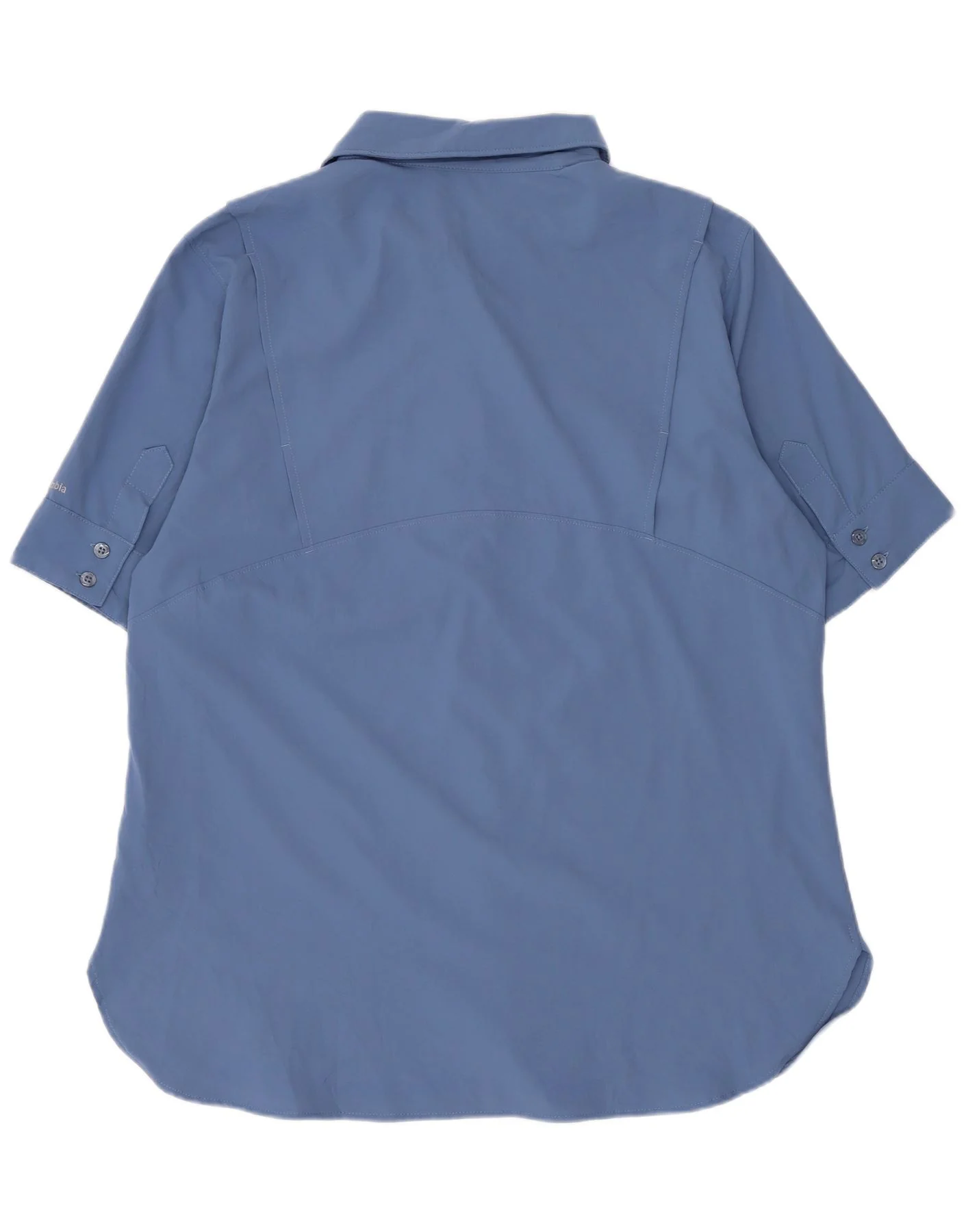 Columbia Womens Short Sleeve Shirt UK 14 Medium Blue Polyester - Image 2