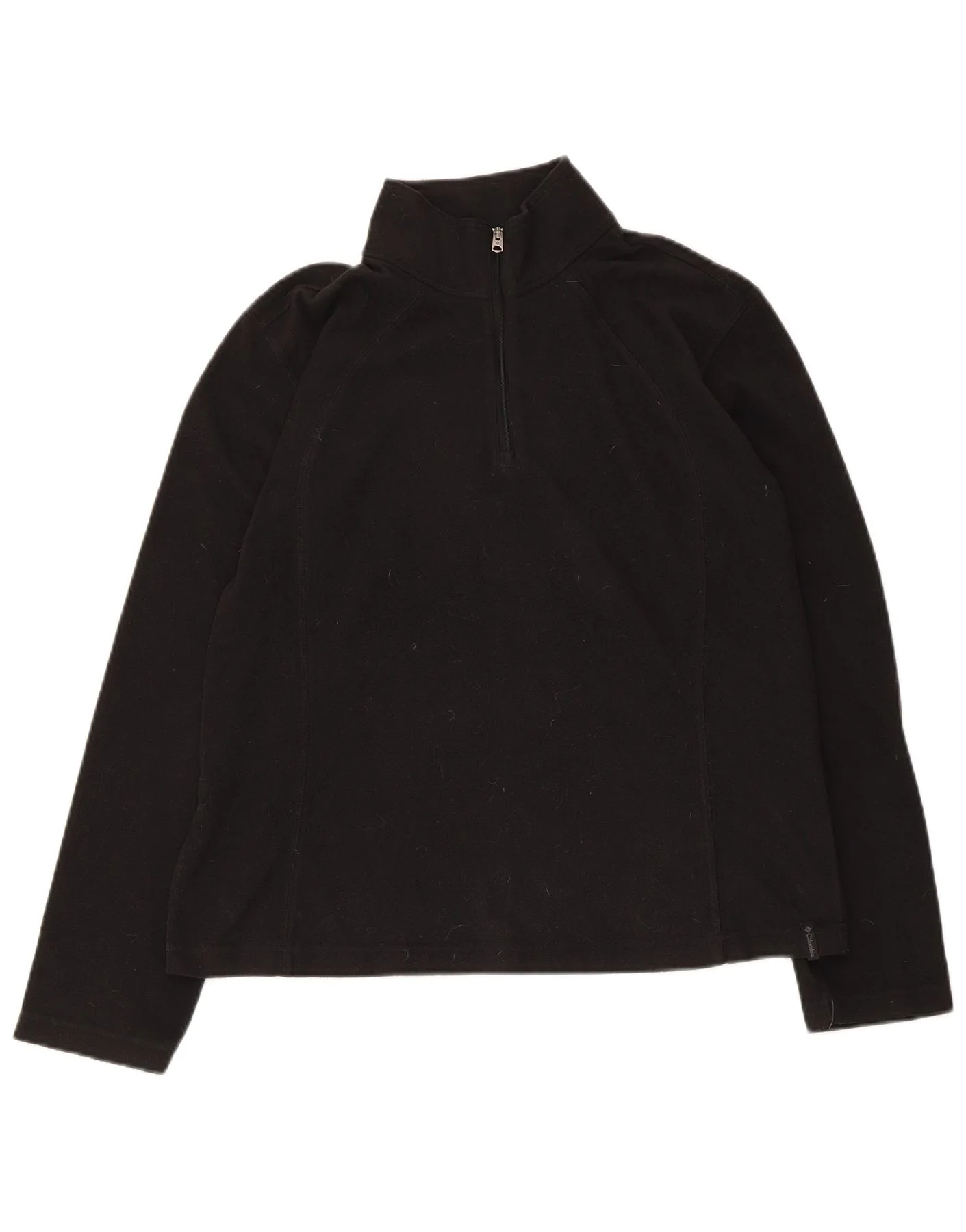 Columbia Womens Zip Neck Fleece Jumper UK 16 Large Black