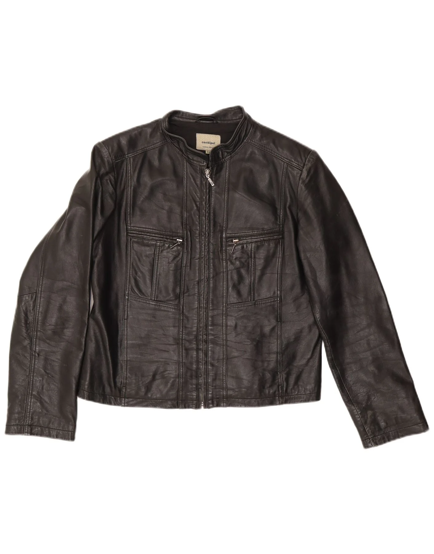 Conbipel Womens Leather Jacket IT 48 XL Black