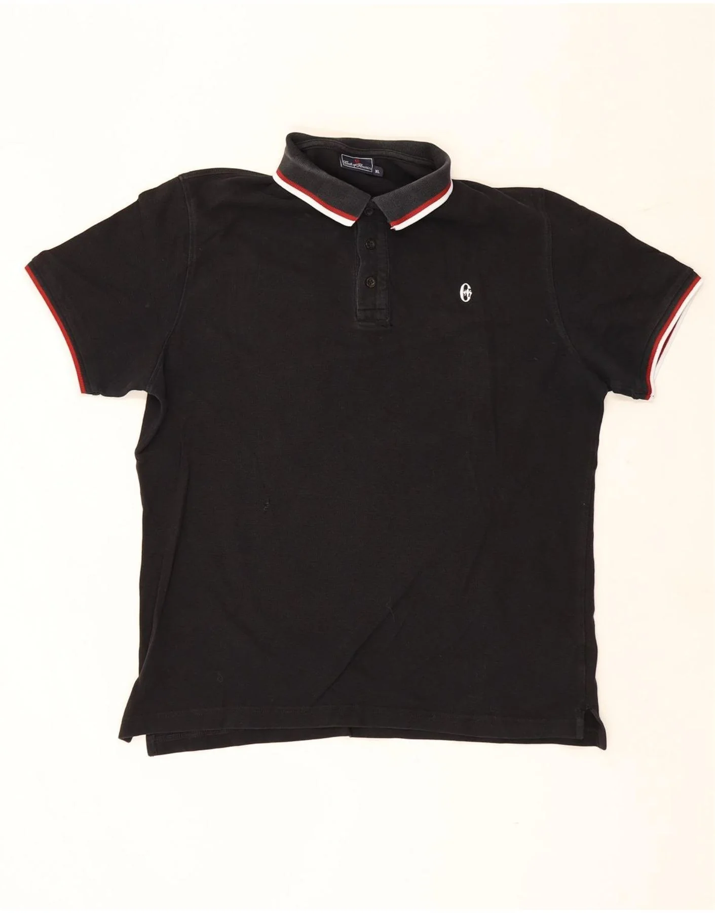 Conte of Florence Mens Polo Shirt XL Black Striped