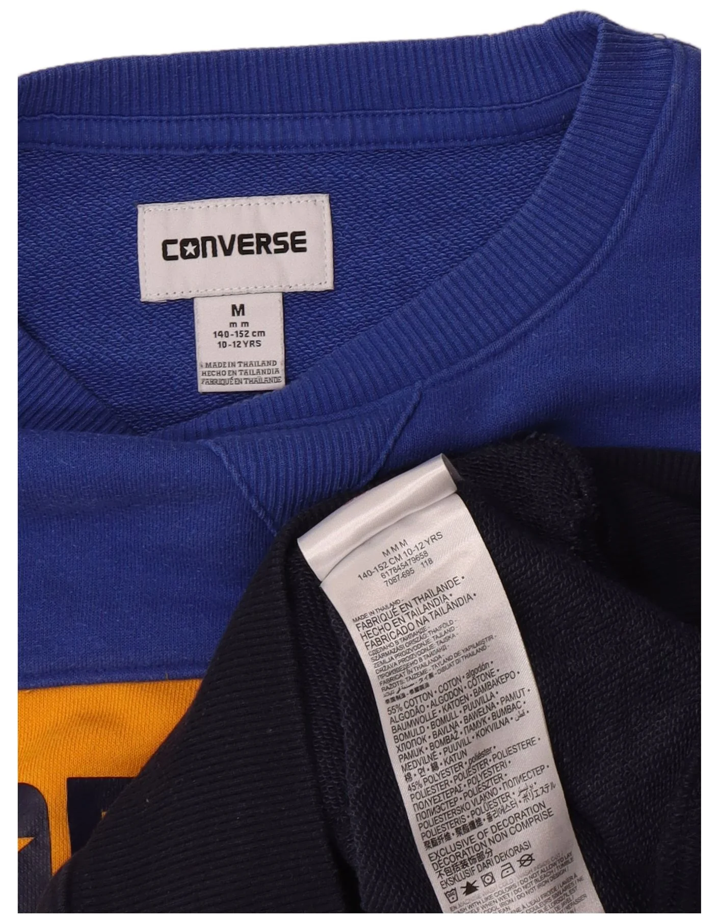 Converse Boys Graphic Sweatshirt Jumper 10-11 Years Medium Blue Colourblock - Image 3