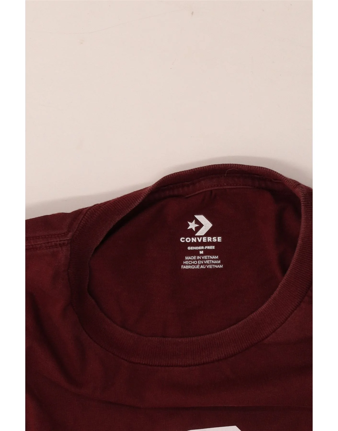 Converse Mens Graphic T-Shirt Top Medium Burgundy - Image 3