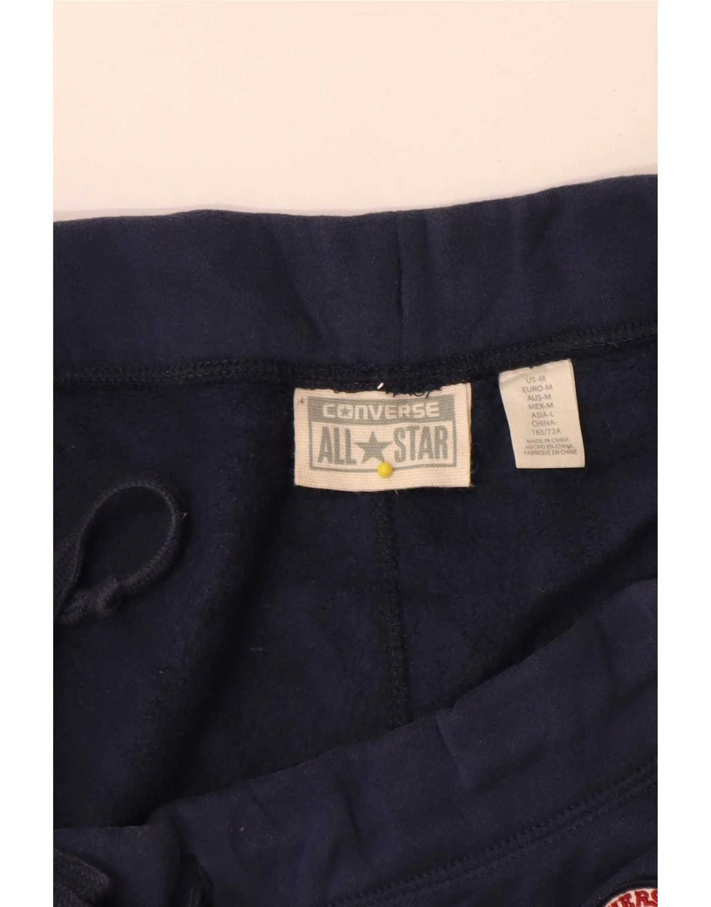Converse Womens Tracksuit Trousers Joggers UK 14 Medium Navy Blue Cotton - Image 3