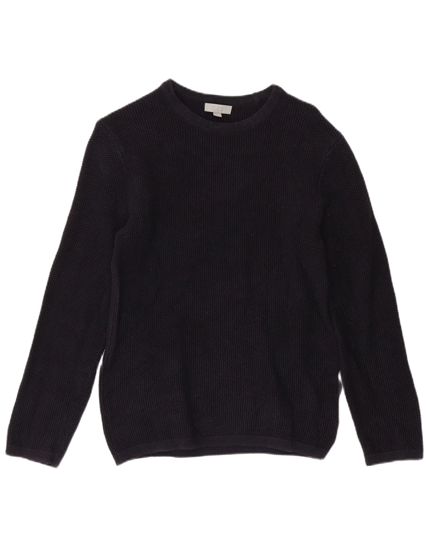 Cos Mens Boat Neck Jumper Sweater Small Navy Blue Cotton