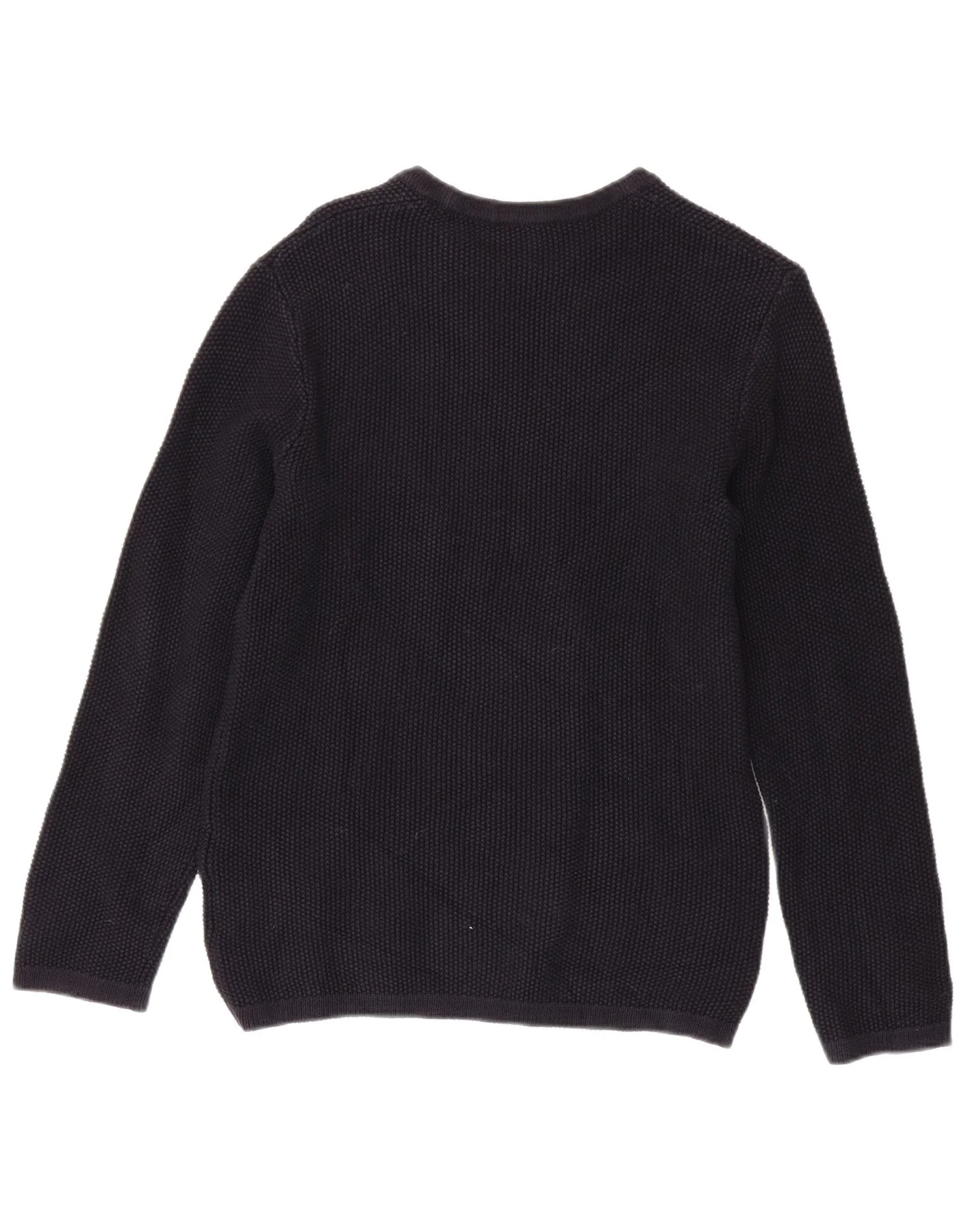 Cos Mens Boat Neck Jumper Sweater Small Navy Blue Cotton - Image 2