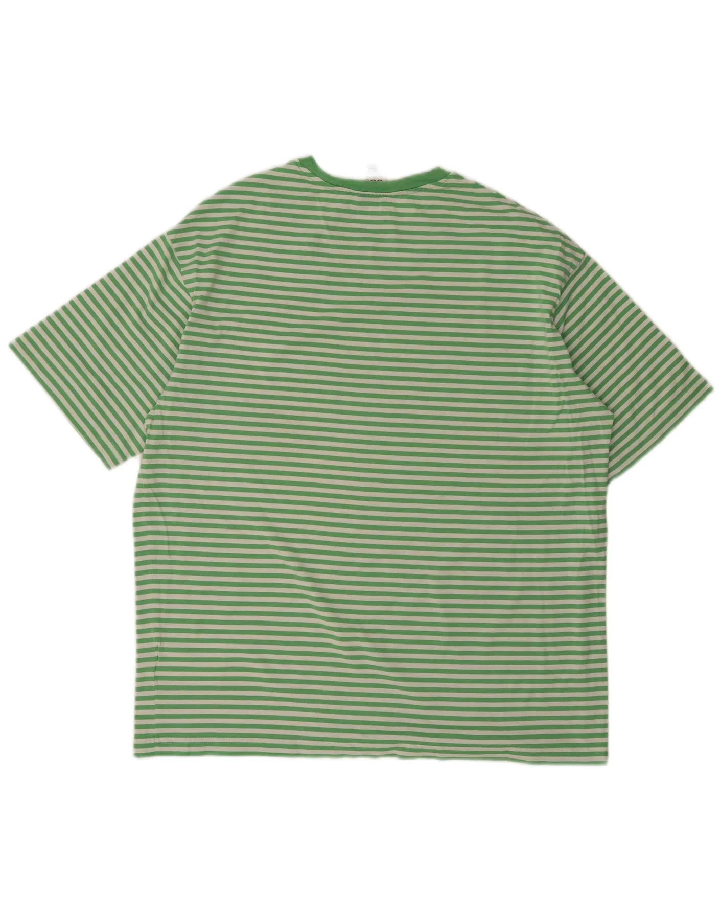 Cos Mens T-Shirt Top Medium Green Striped Cotton - Image 2