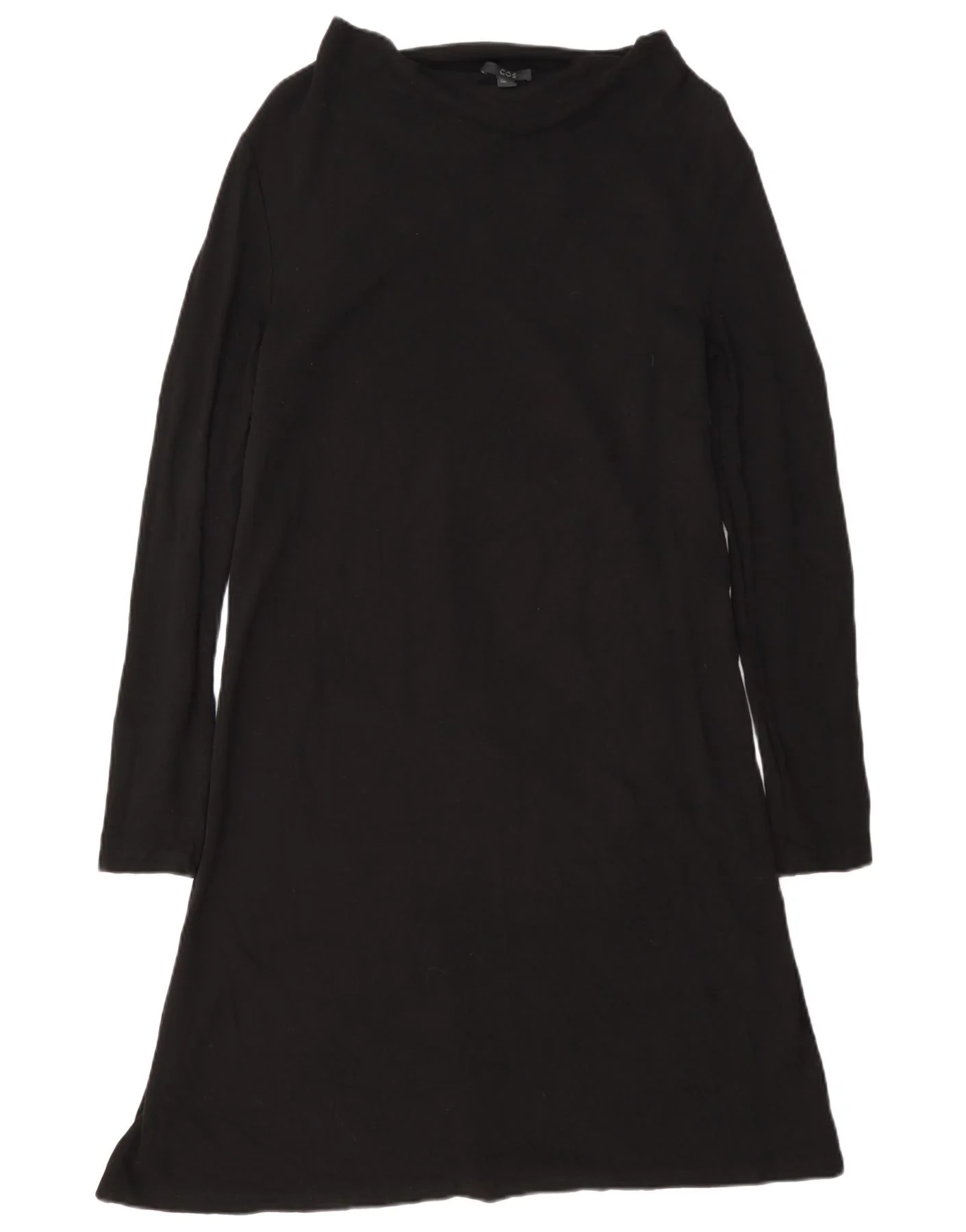 Cos Womens Long Sleeve A-Line Dress UK 10 Small Black Viscose