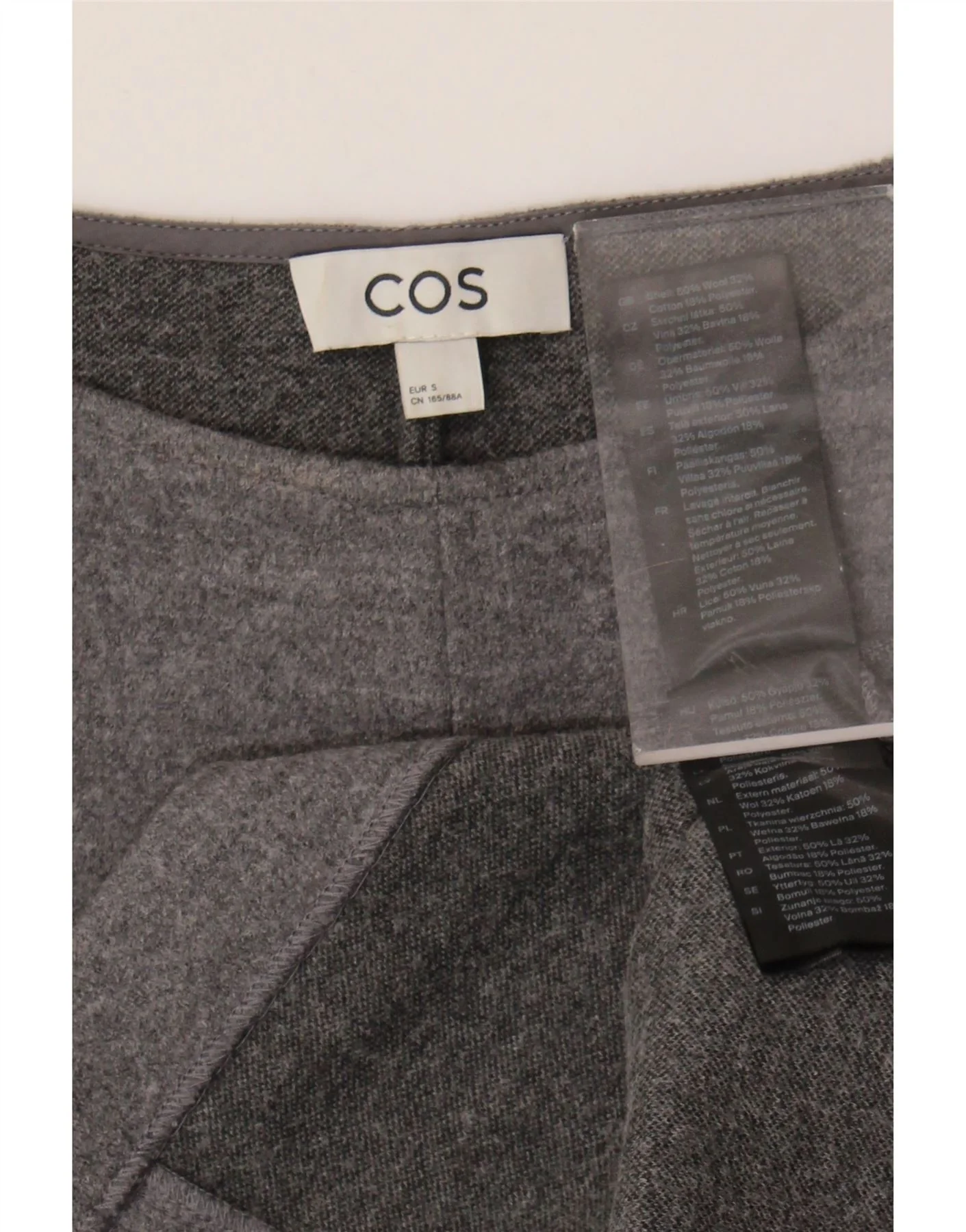 Cos Womens Long Sleeve Jumper Dress UK 10 Small Grey Wool - Image 3