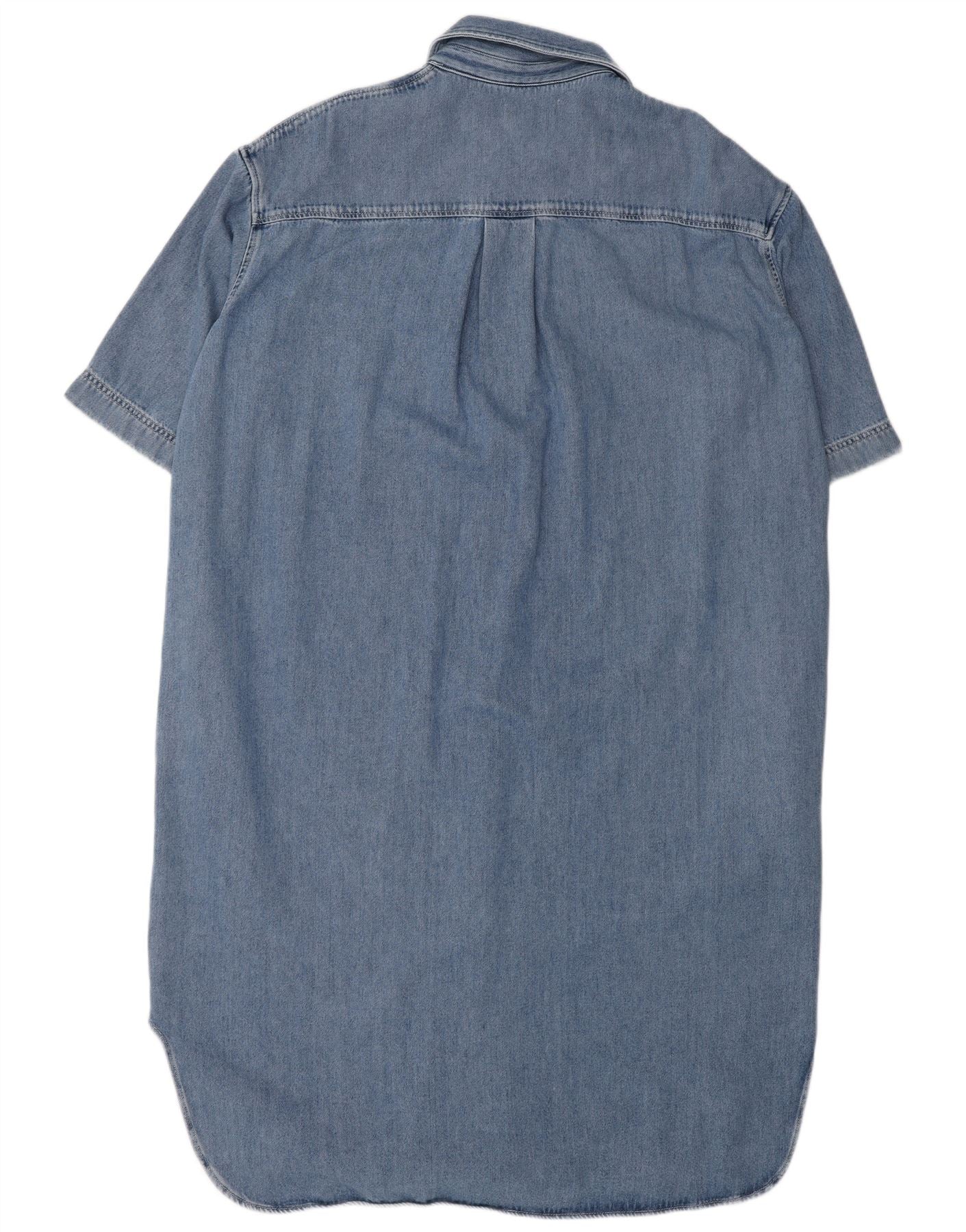 Cos Womens Oversized Short Sleeve Denim Shirt Dress EU 44 XL Blue Cotton - Image 2