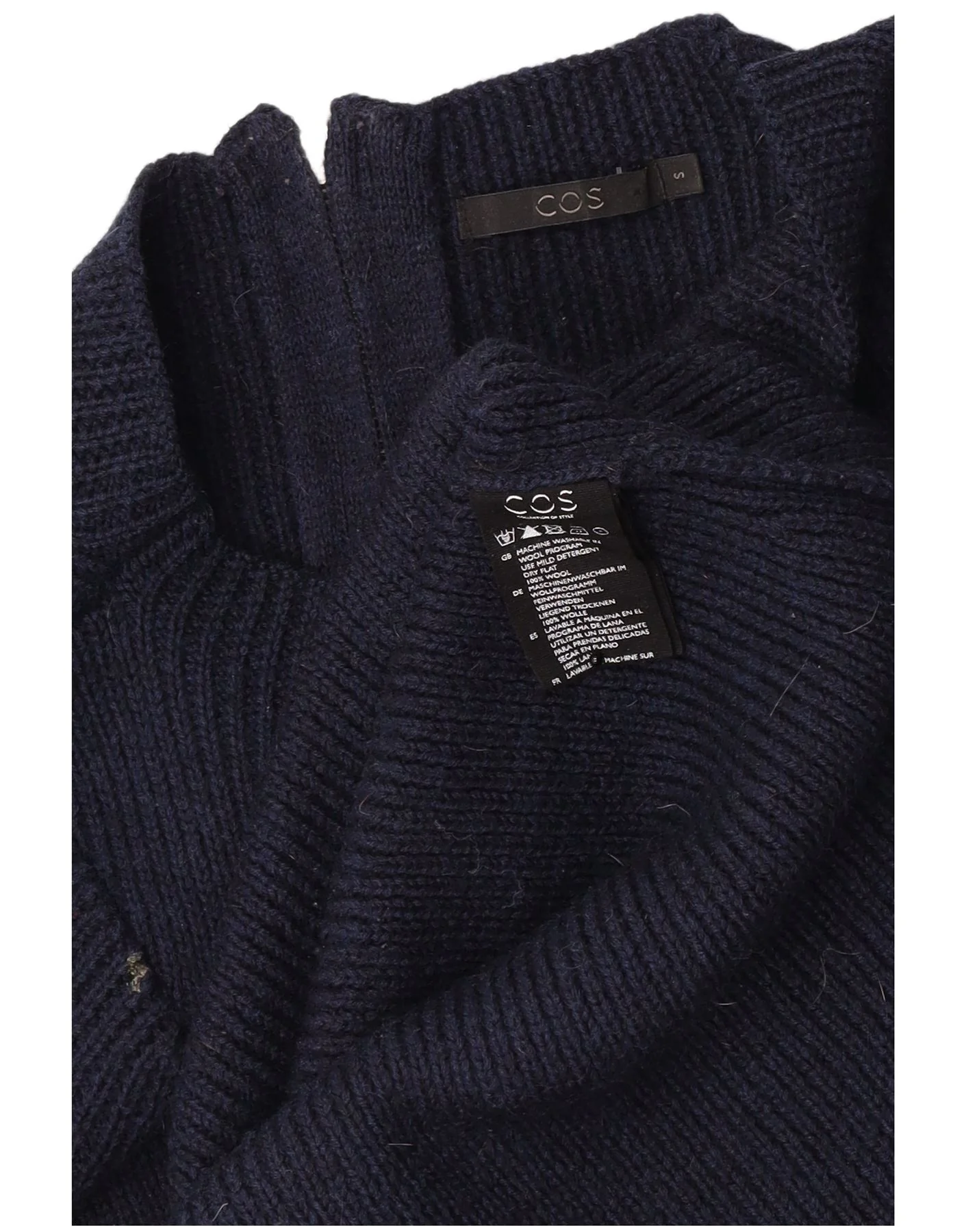 Cos Womens Short Sleeves Jumper Dress UK 8 Small Navy Blue Wool - Image 4