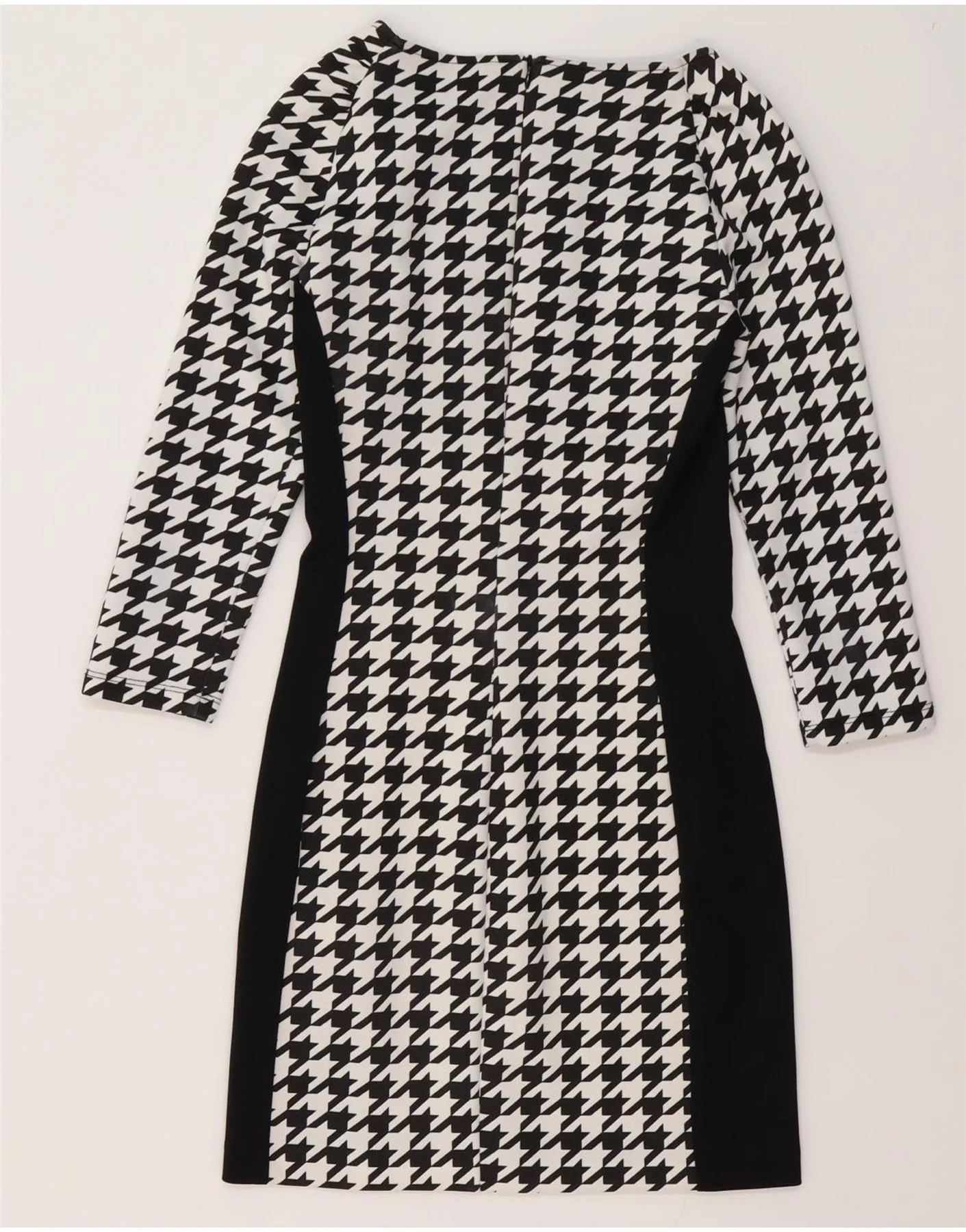 Coveri Womens Long Sleeve Sheath Dress IT 40 Small Black Houndstooth - Image 2