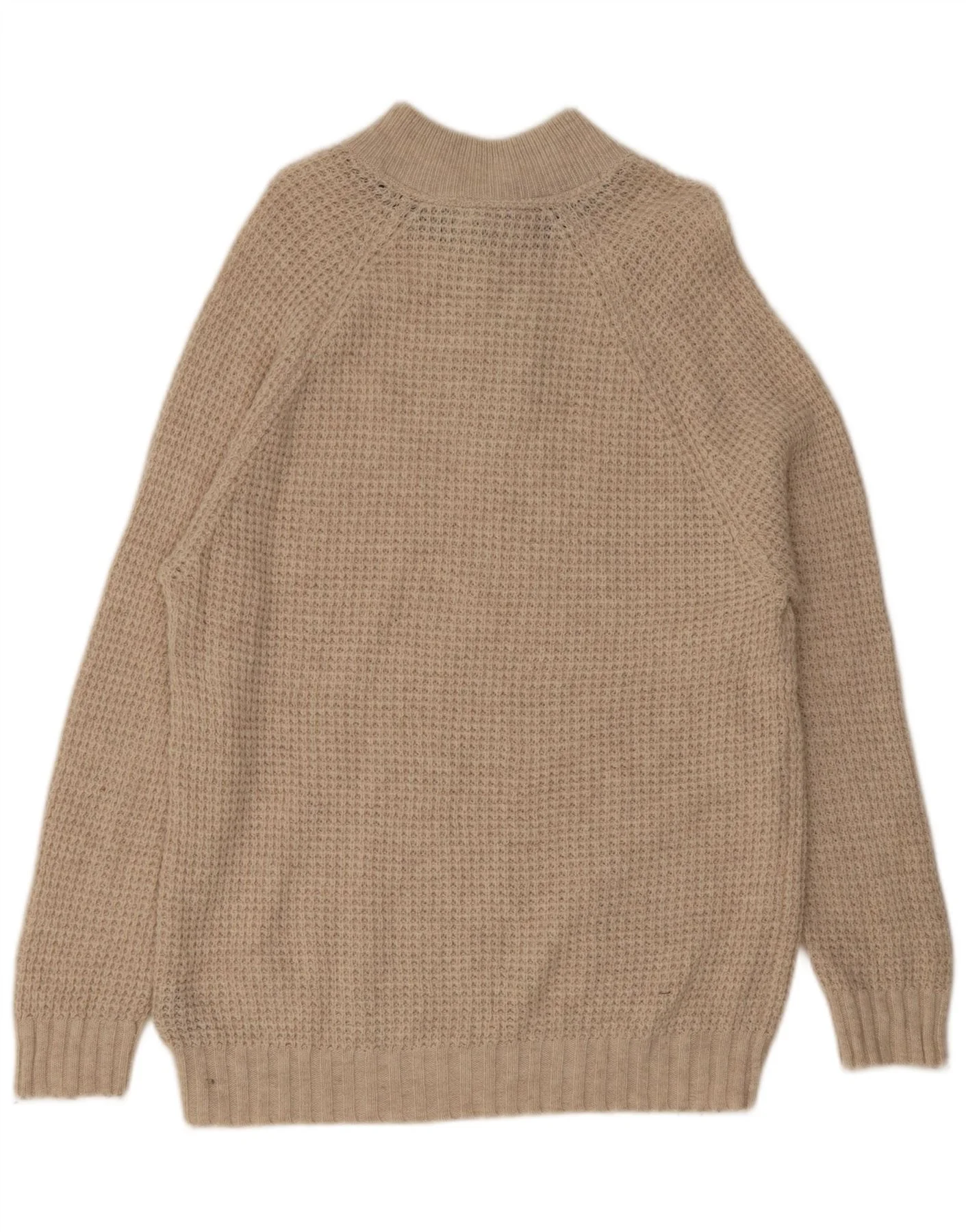 Crew Clothing Mens Button Neck Jumper Sweater XL Beige Wool - Image 2