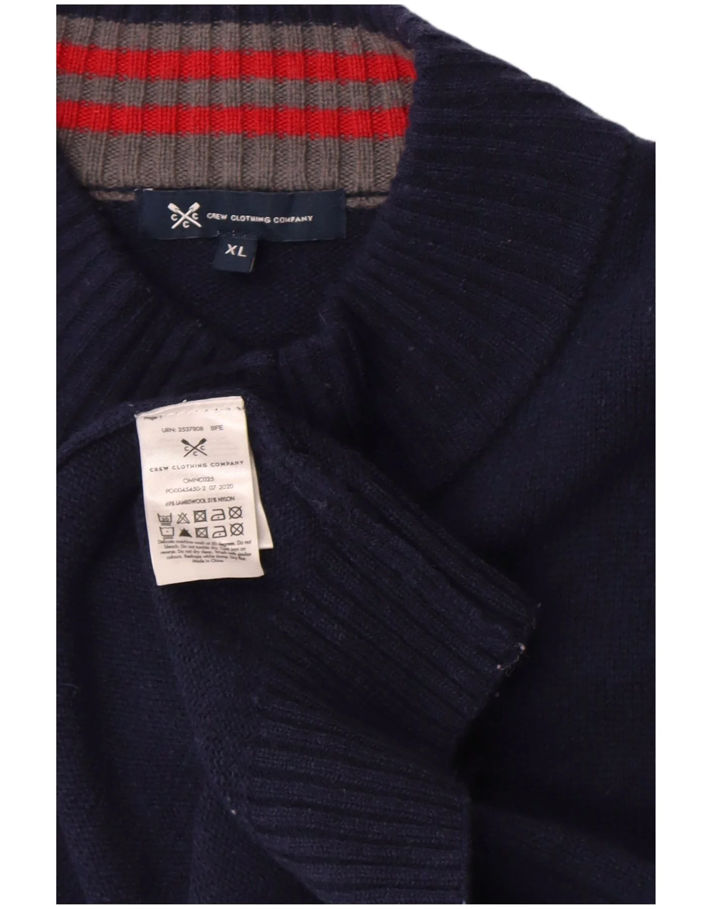 Crew Clothing Mens Cardigan Sweater XL Navy Blue Lambswool - Image 3