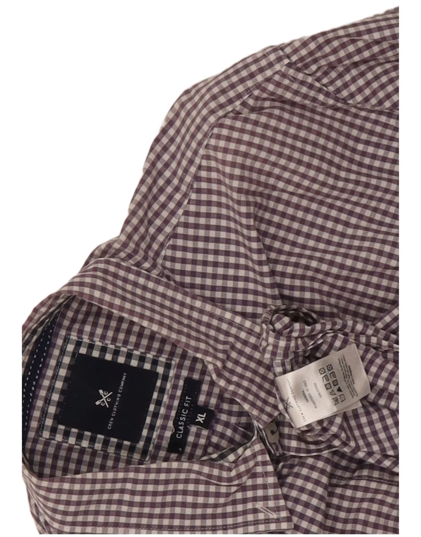 Crew Clothing Mens Classic Fit Shirt XL Purple Gingham Cotton - Image 3
