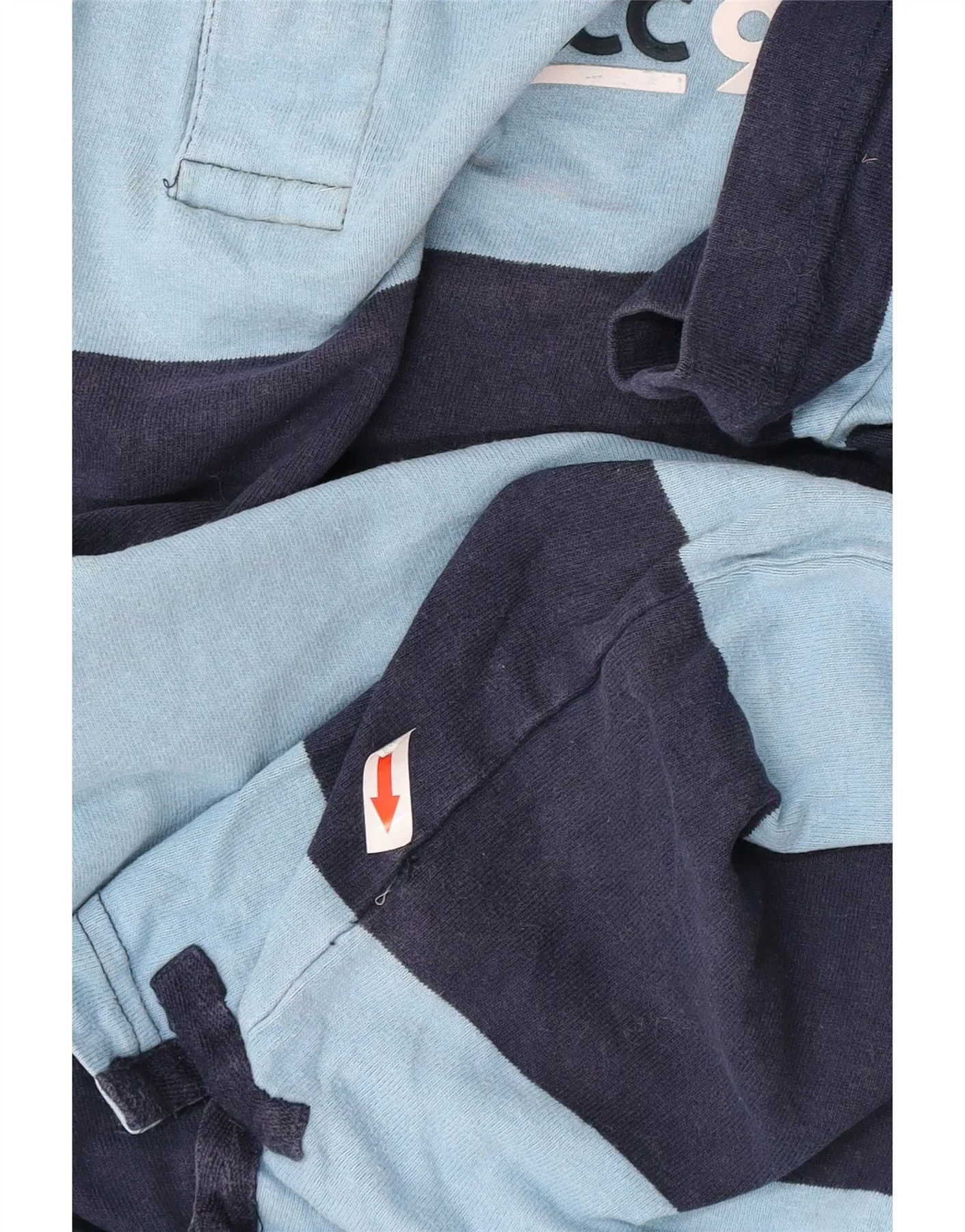 Crew Clothing Mens Graphic Polo Shirt Medium Blue Striped Cotton - Image 3
