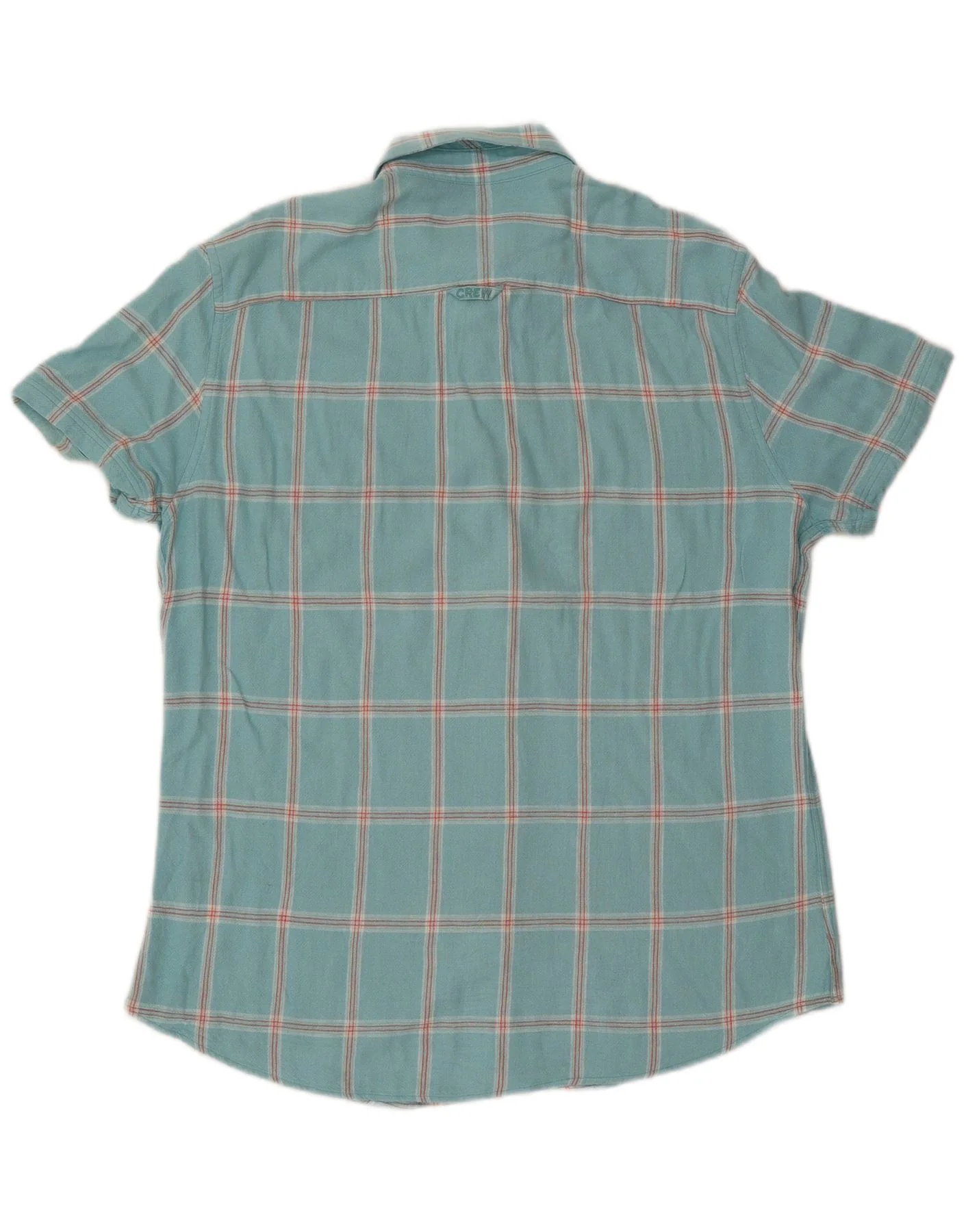 Crew Clothing Mens Short Sleeve Shirt Large Turquoise Check Viscose - Image 2