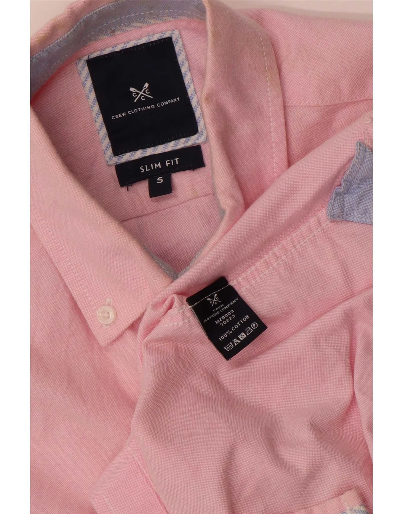 Crew Clothing Mens Slim Fit Shirt Small Pink Cotton - Image 3