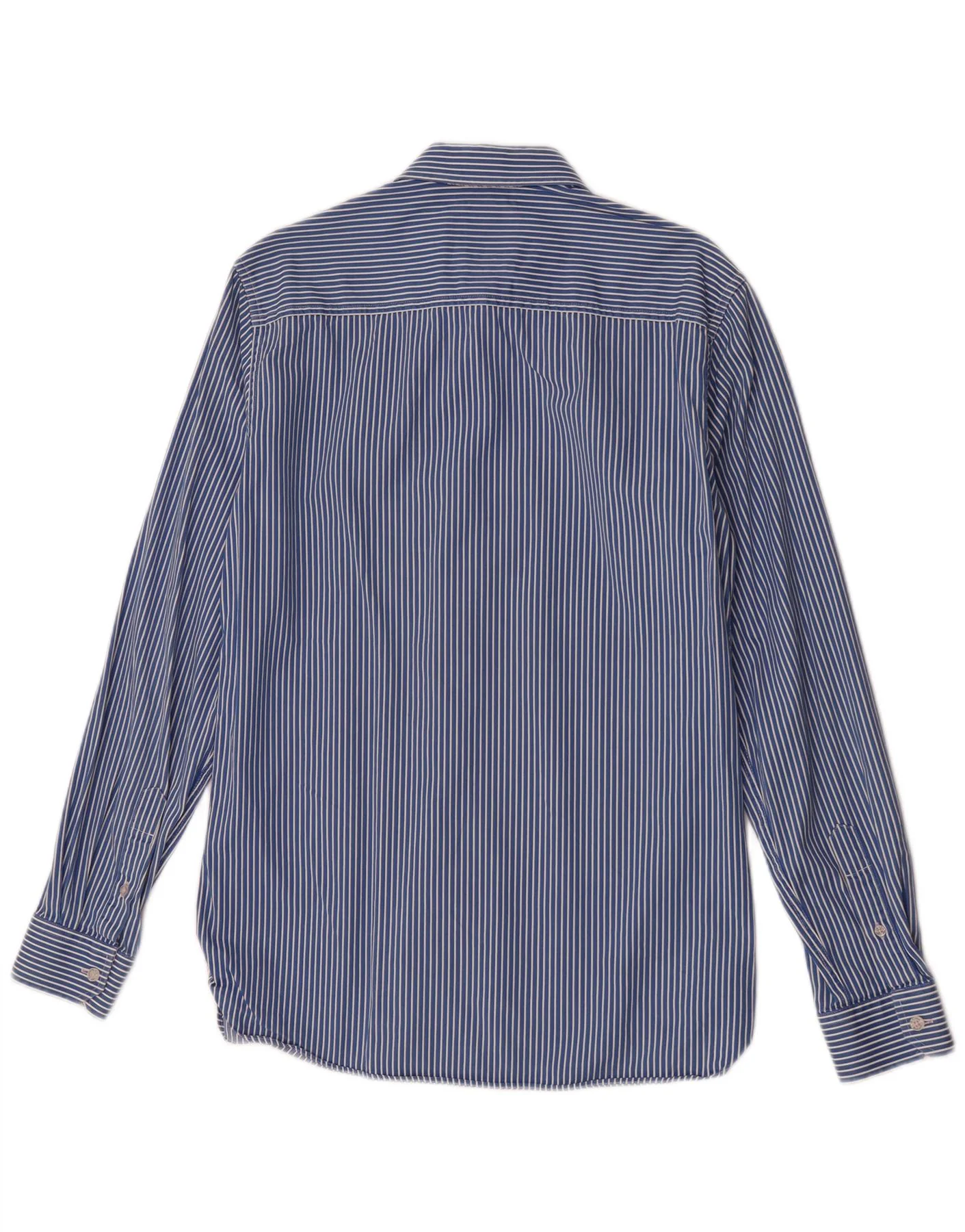 Crew Clothing Mens Tailored Fit Shirt Medium Blue Pinstripe Cotton - Image 2